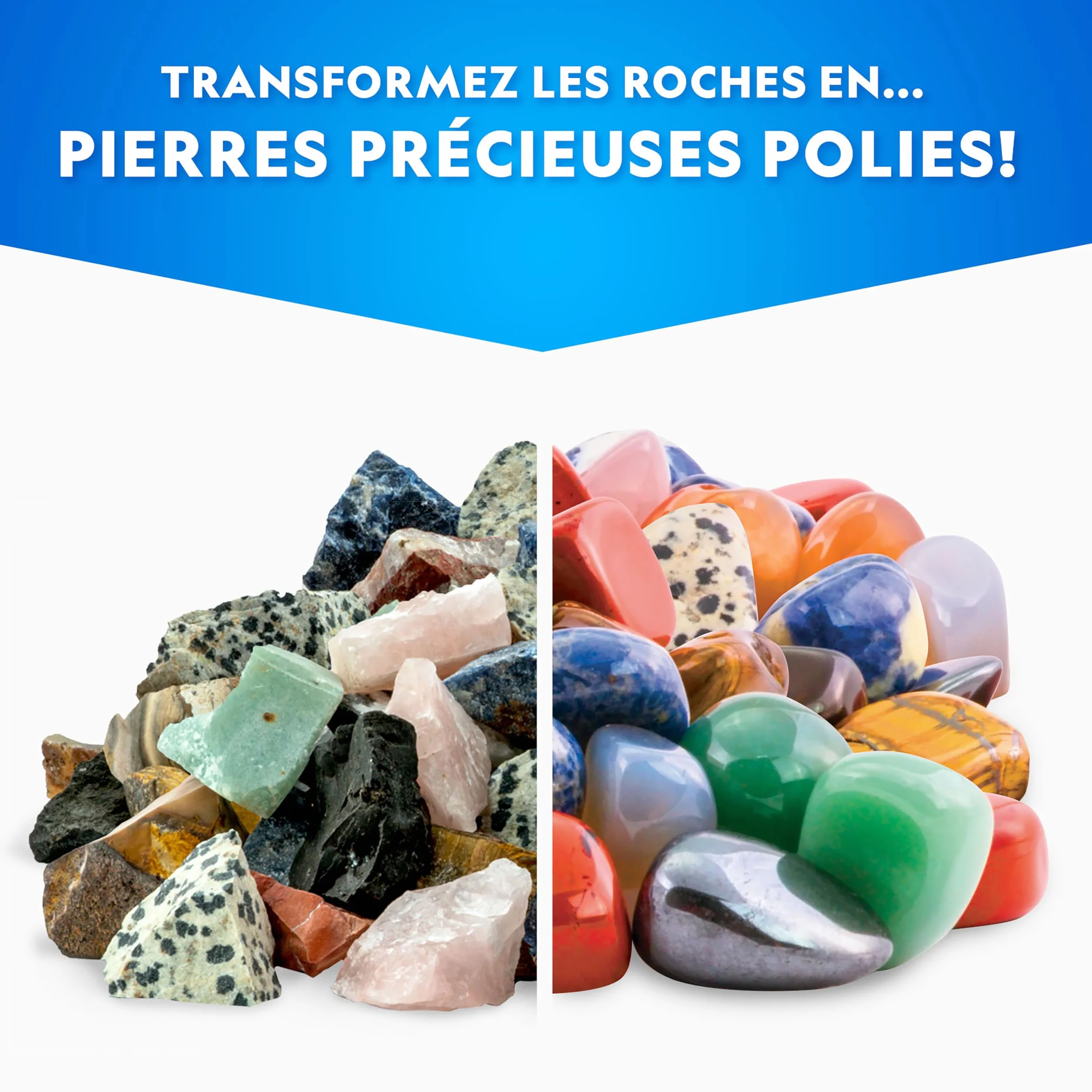 National Geographic Polisseuse de Pierres Recharge 453g Gemmes Minéraux Bruts Améthyste Quartz Kit Polissage Accessoires Bijoux