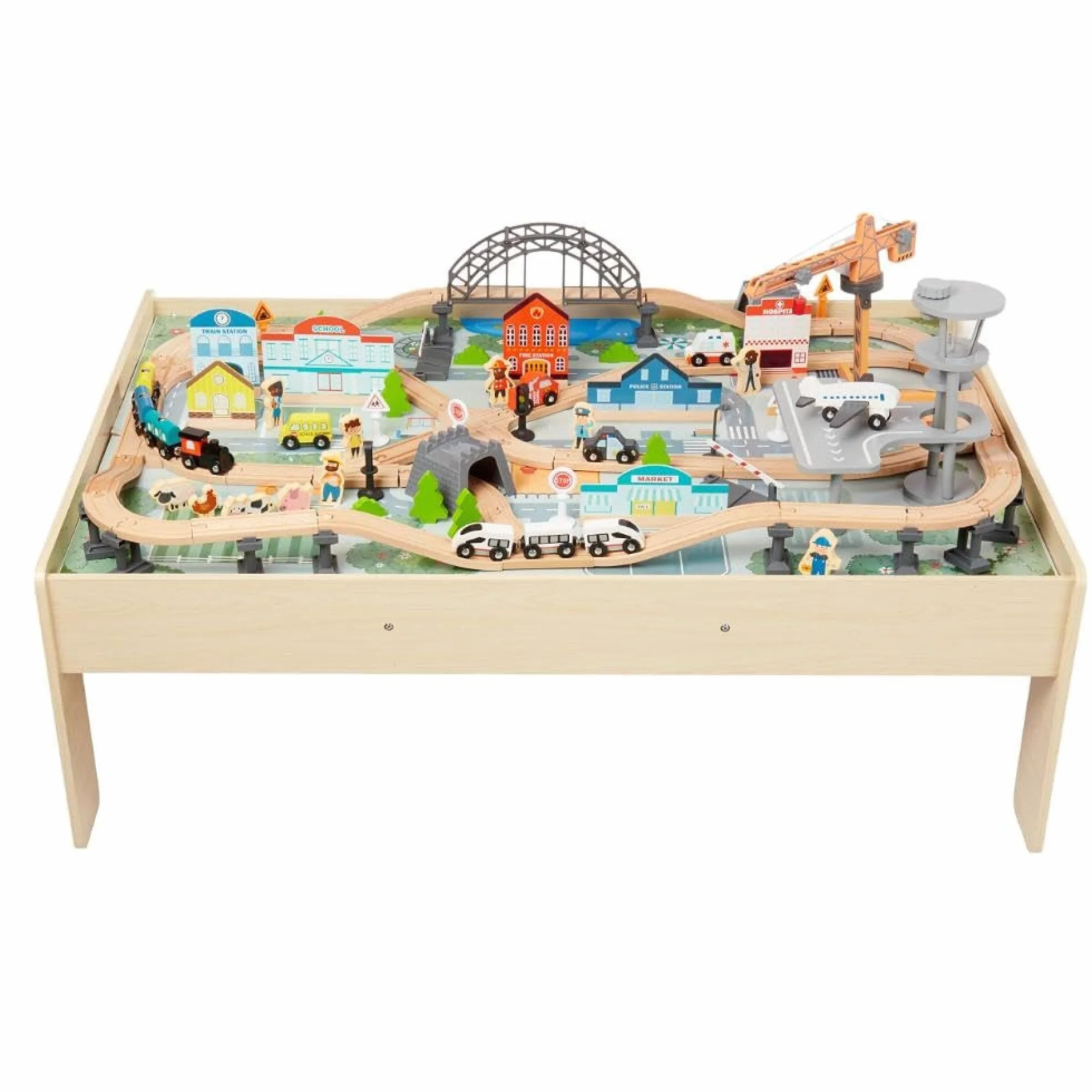 Amazon Basics Ensemble petit train avec table 120 pièces Multicolore 120.4 x 85 x 41 cm