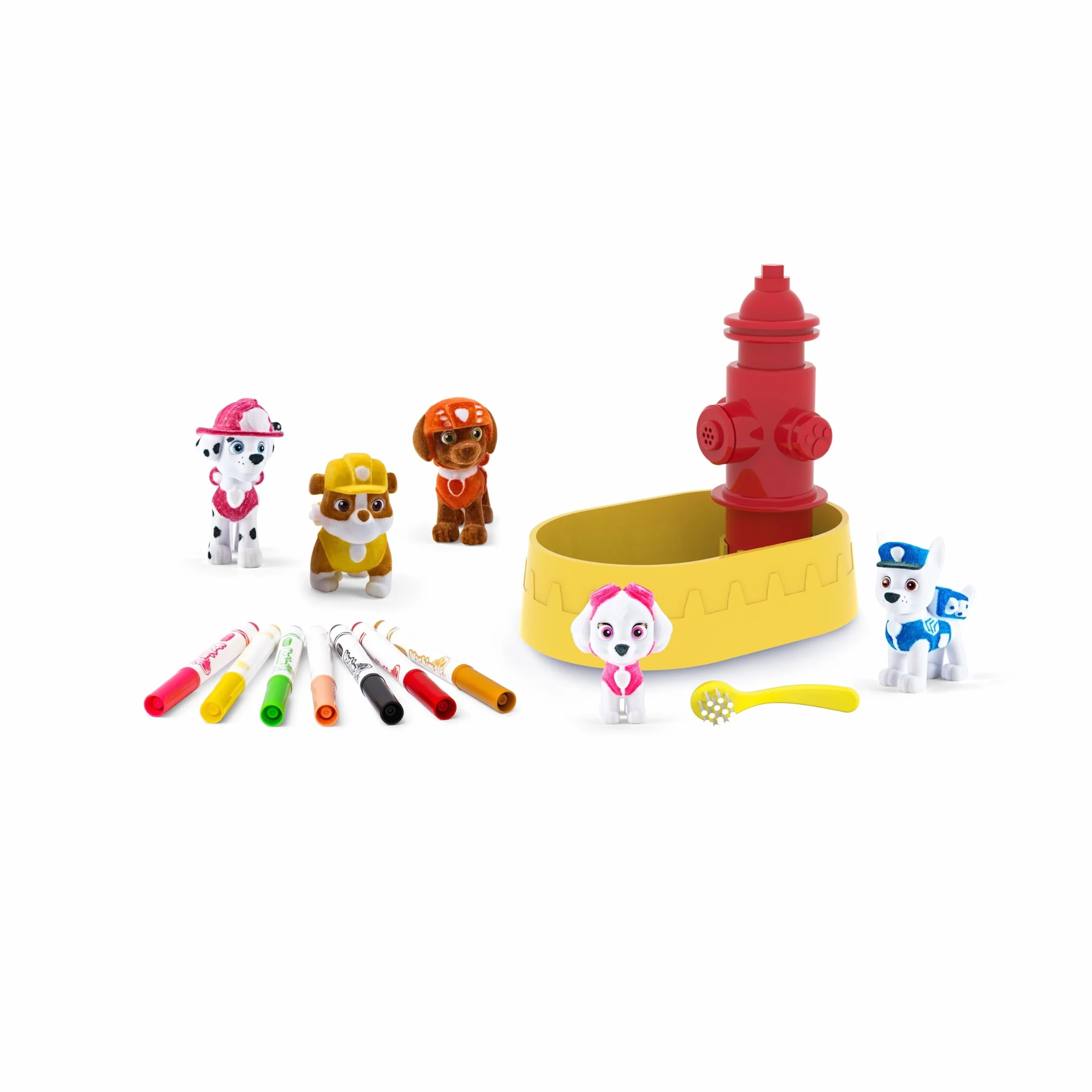 CRAYOLA Washimals Pat' Patrouille Kit Activité 5 bébés Animaux 8 Feutres Lavables Baignoire Douche Petite Brosse Jeu Enfants 3 Ans