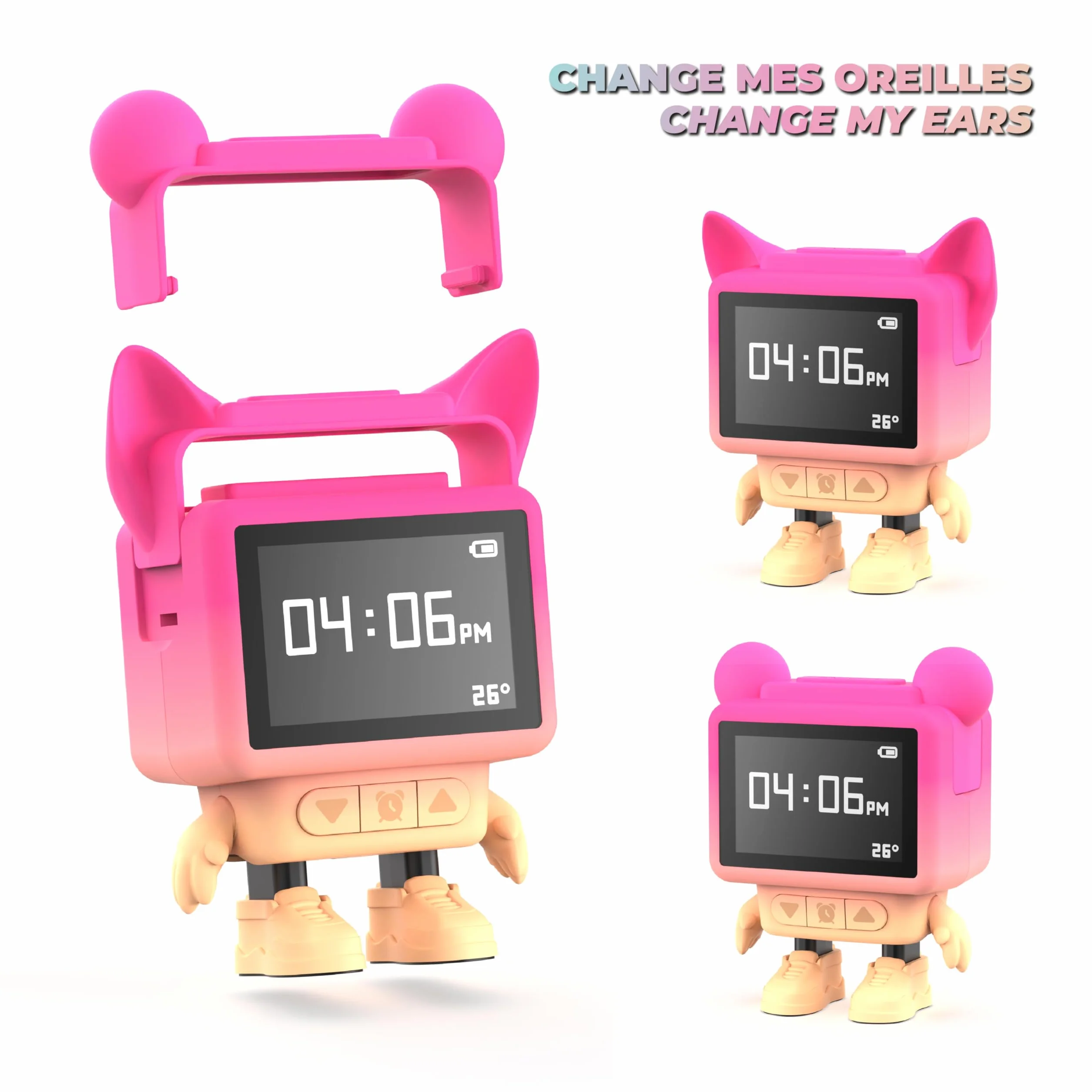Mob Réveil Enceinte Bluetooth Enfant Dancing Clock avec Écran LCD Émotionnel et Diffuseur Bruits Blancs