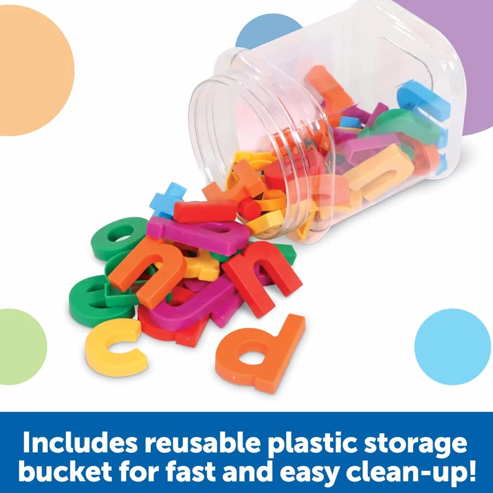 Learning Resources Lettres Minuscules Aimantées Géantes – Alphabet Complet en Plastique Coloré – Lettres Montessori pour Tableau – Dès 3 Ans