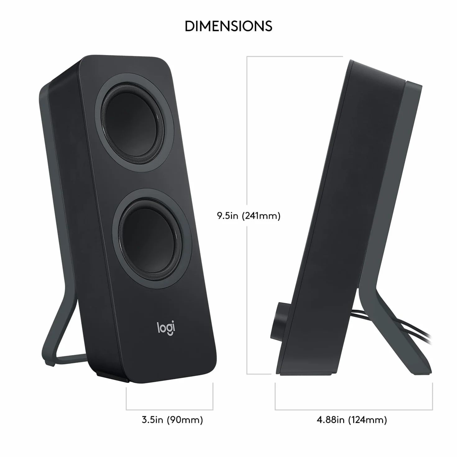 Logitech Z207 Système De Hauts-Parleurs Bluetooth 10W PC, Son Stéréo, Entrée Audio 3,5 mm, Prise Casque, Noir