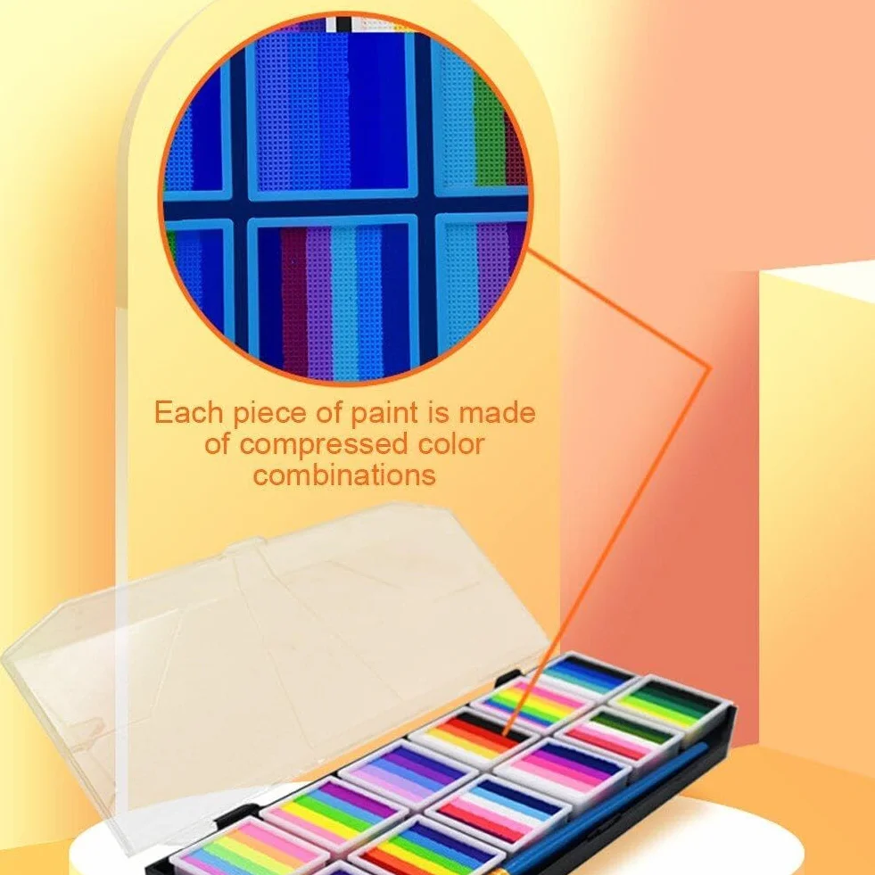 Palette de Peinture pour Visage Halloween, Peinture Corporelle Néon, Maquillage Arc-en-Ciel pour Enfants