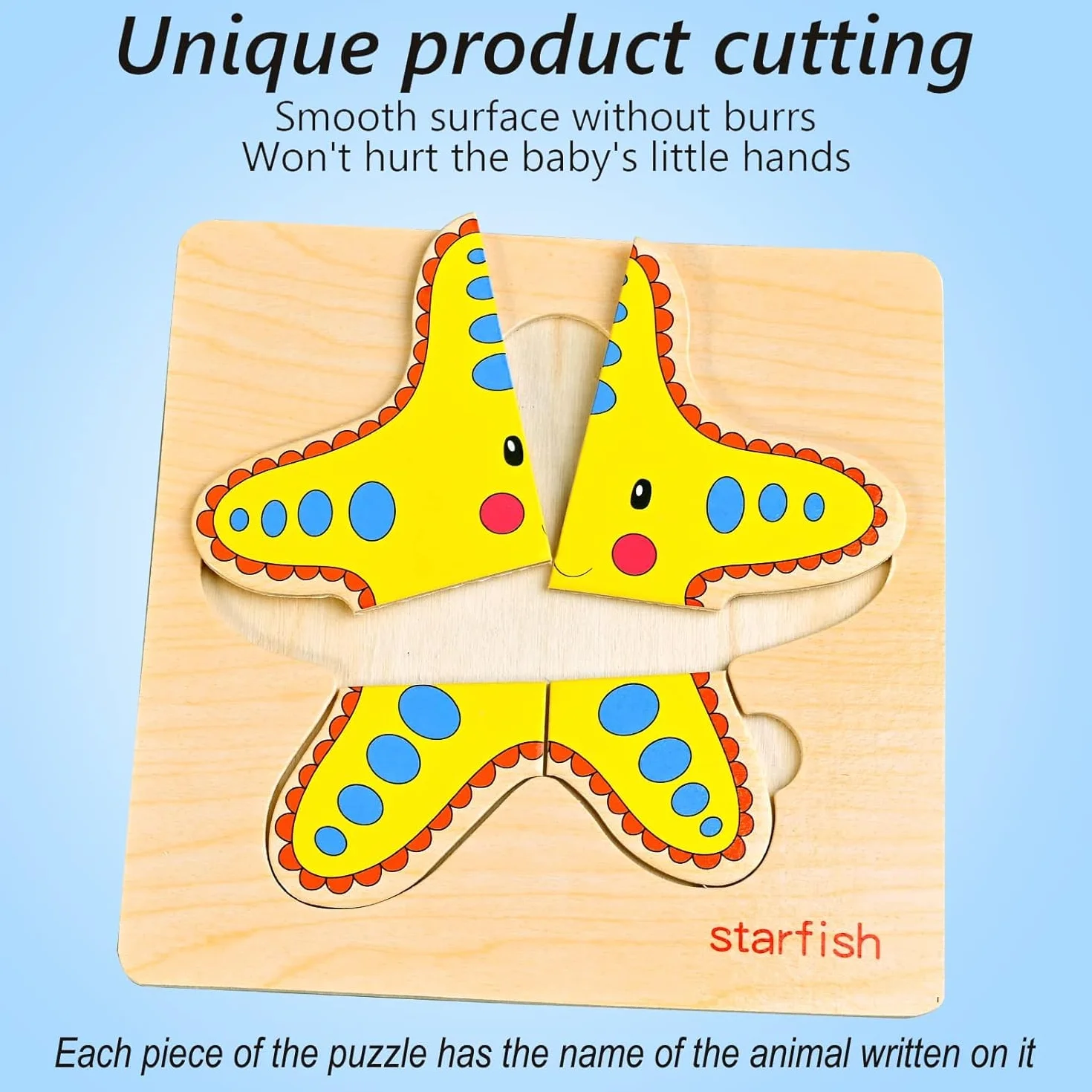 8 Puzzles en Bois Enfant Montessori Cube Animaux Marins Éducatifs 1 2 3 Ans