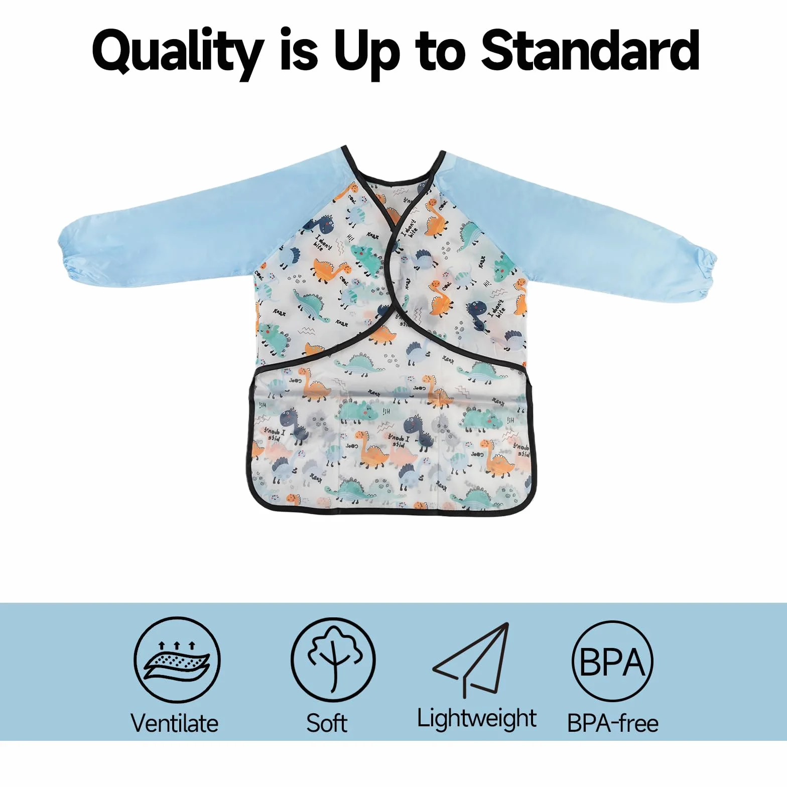 Tablier Peinture Enfant Imperméable 3-8 Ans Manches Longues 3 Poches