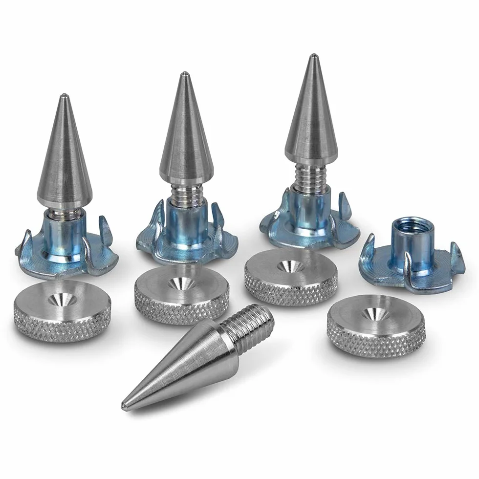 PrecisionGeek Pointes et Contre-Pointes M6 Aluminium Brut Ø10×20 mm Ø16 mm avec Écrous en T Anti-Vibration 4 Pièces