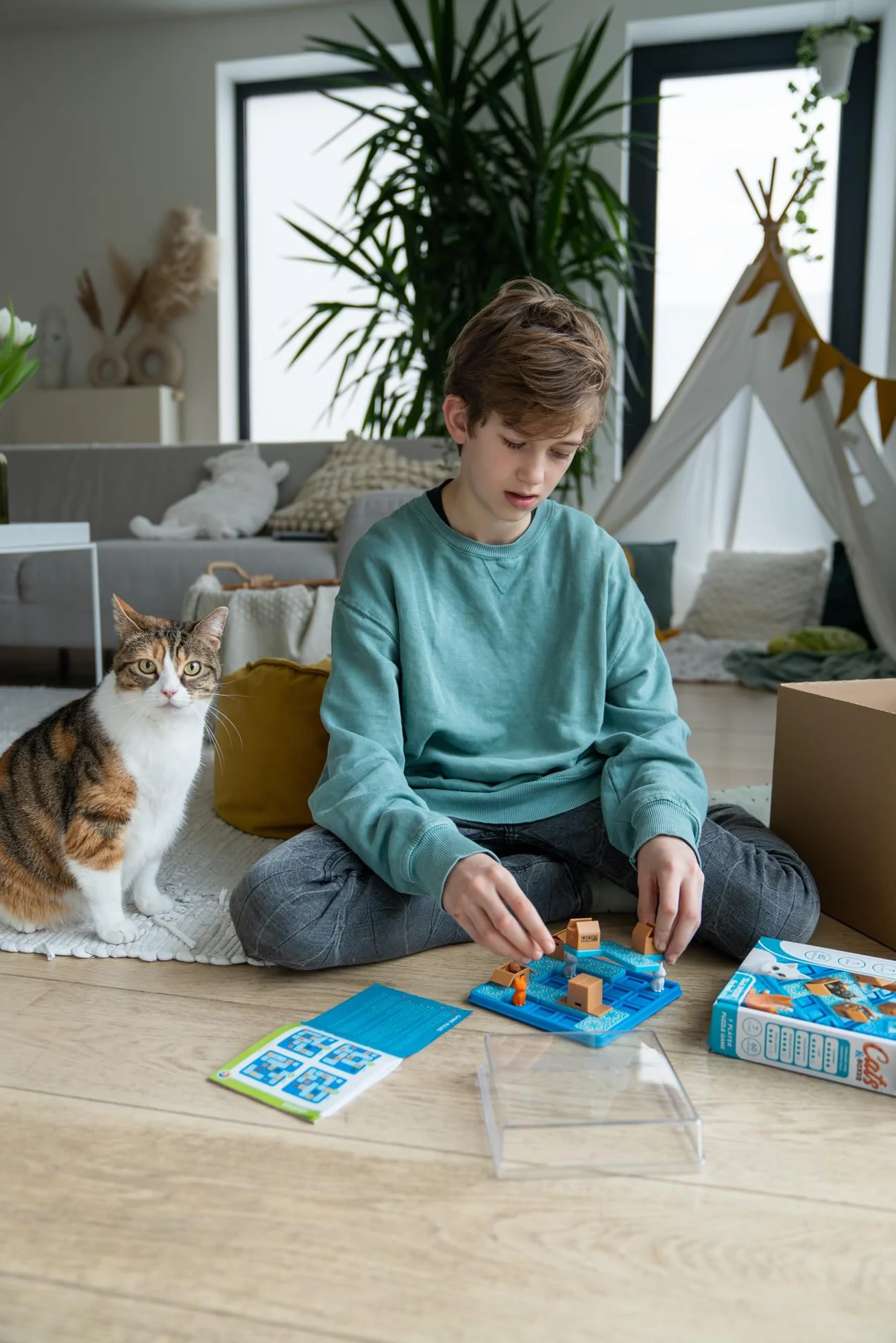 SmartGames Chats Tournent en Rond Casse-tête Logique 7 Ans+ Jeu de Réflexion 60 Défis Progressifs