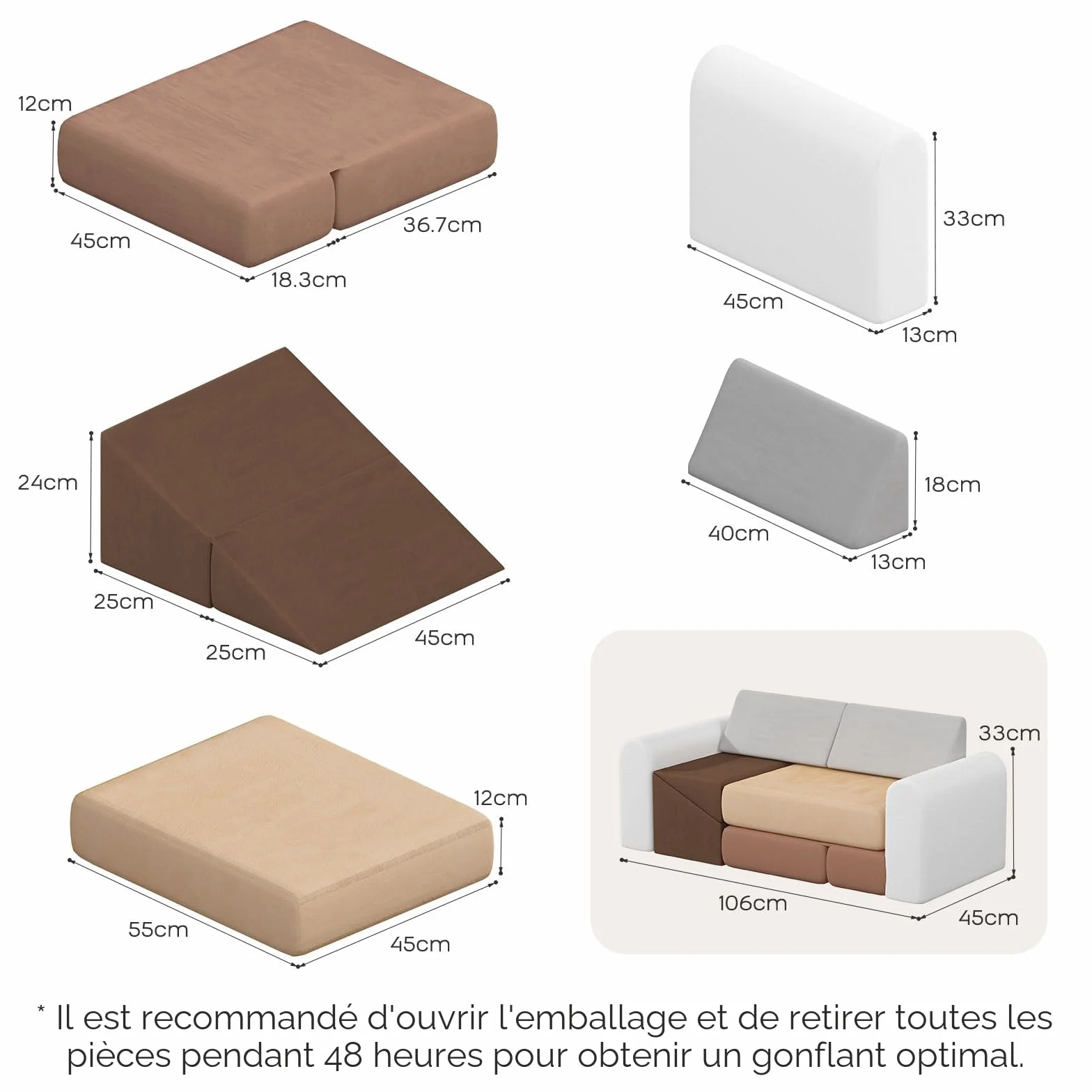 BanaSuper Blocs Mousse Éducatifs Modulables | Équipement de Jeu Souple pour Bébé