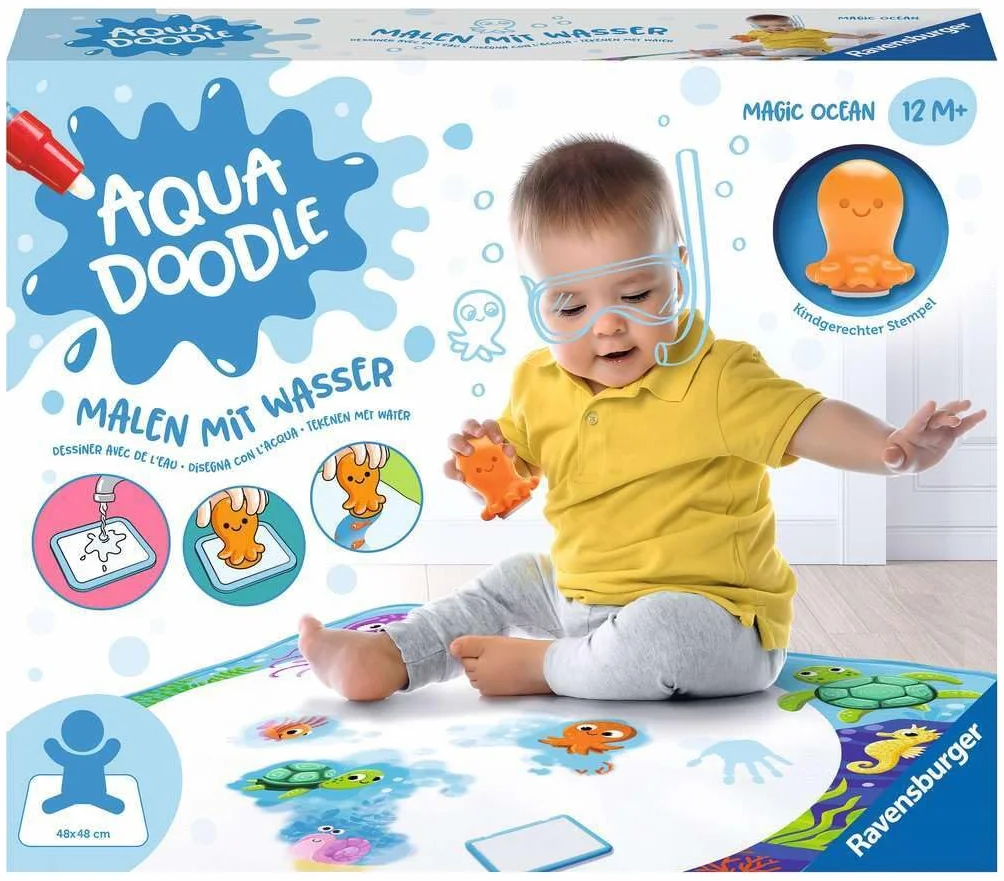 Ravensburger Aquadoodle Magic Ocean Tapis de Dessin à l’Eau 50 x 50 cm