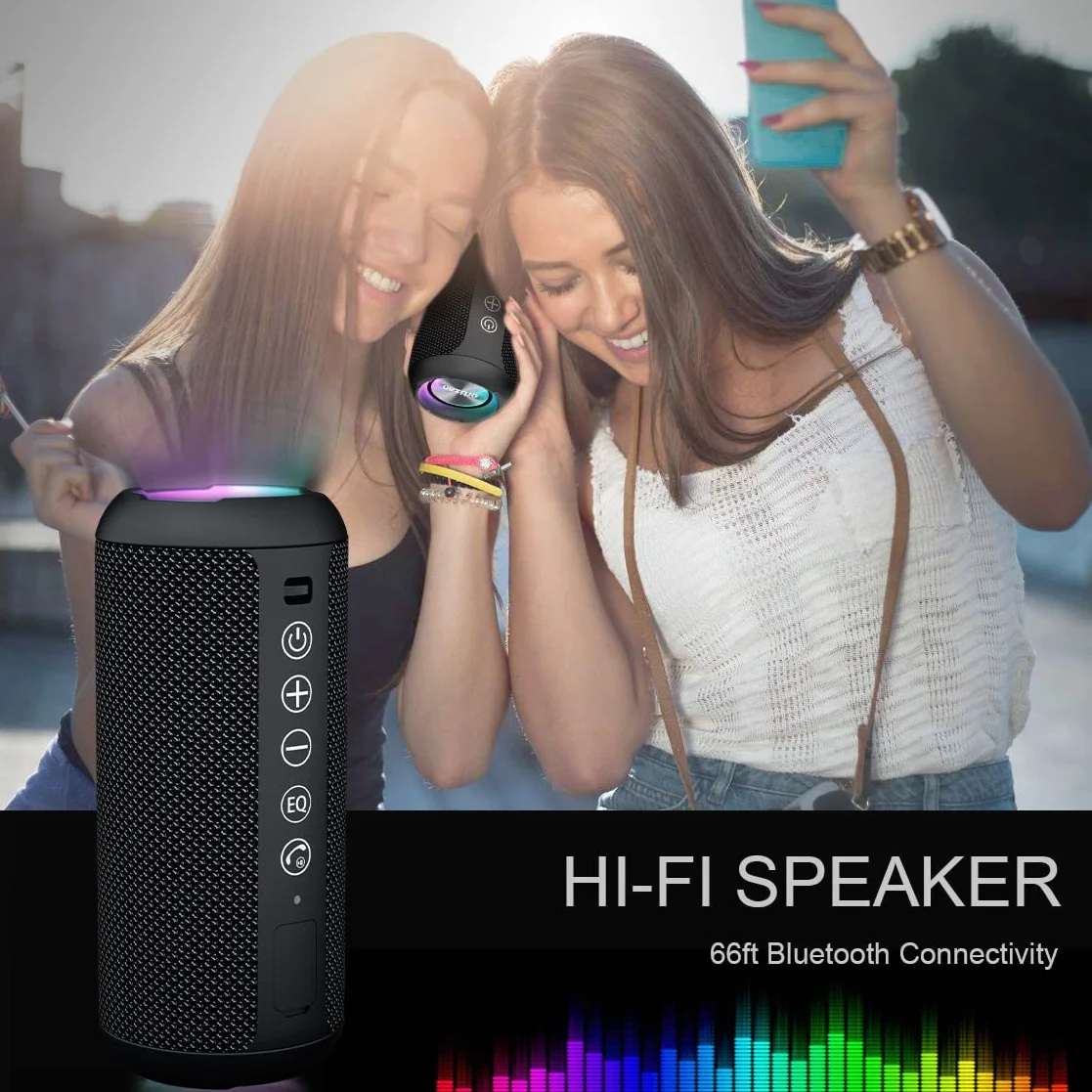 Ortizan Enceinte Portable Bluetooth 5.3 sans Fil IPX7 Subwoofer 360 Degrés Autonomie 30h