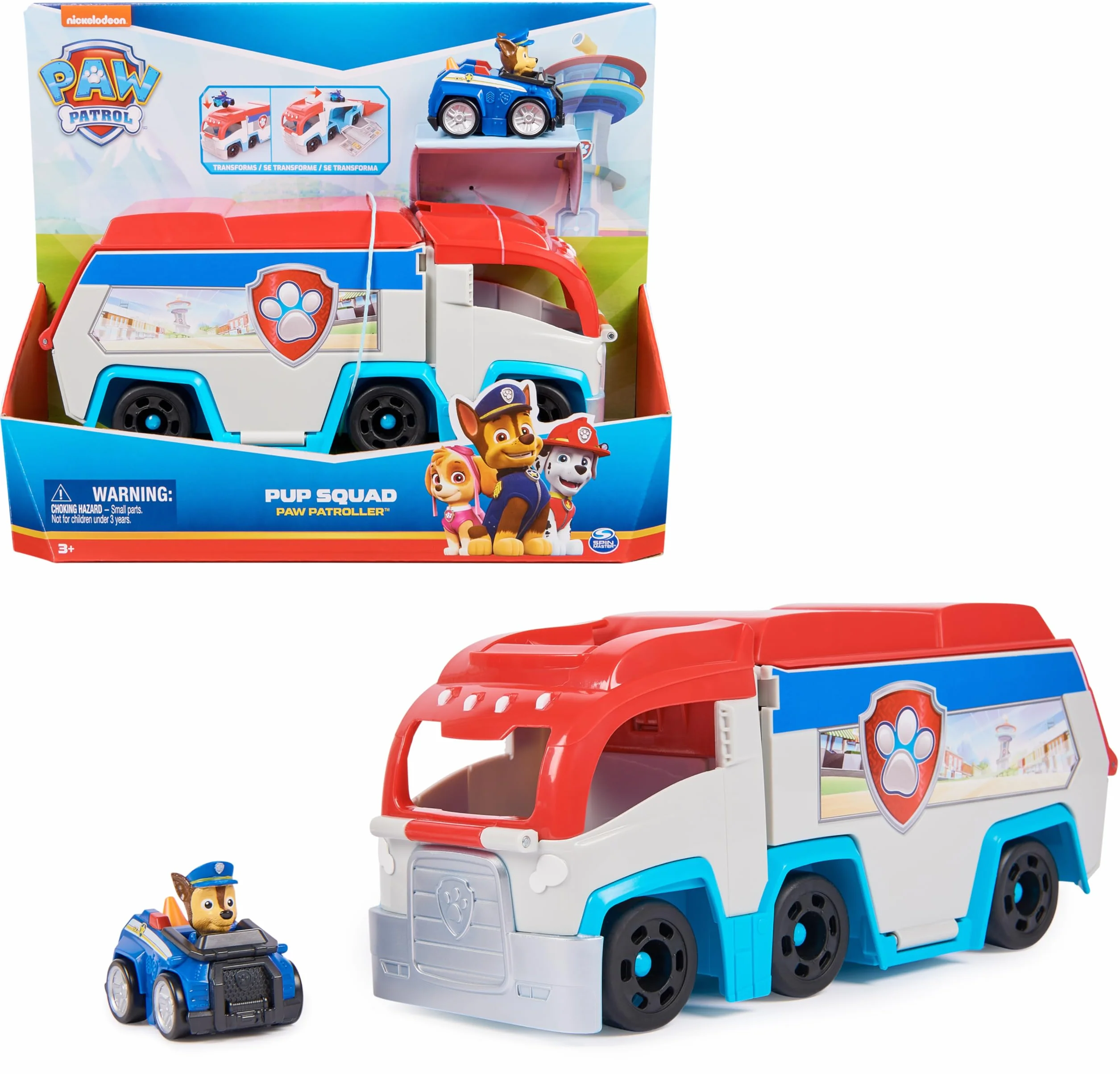 Paw Patrol Patrouilleur Pup Squad Chase Véhicule Figurine Voiture Jouet Enfant 3 Ans+