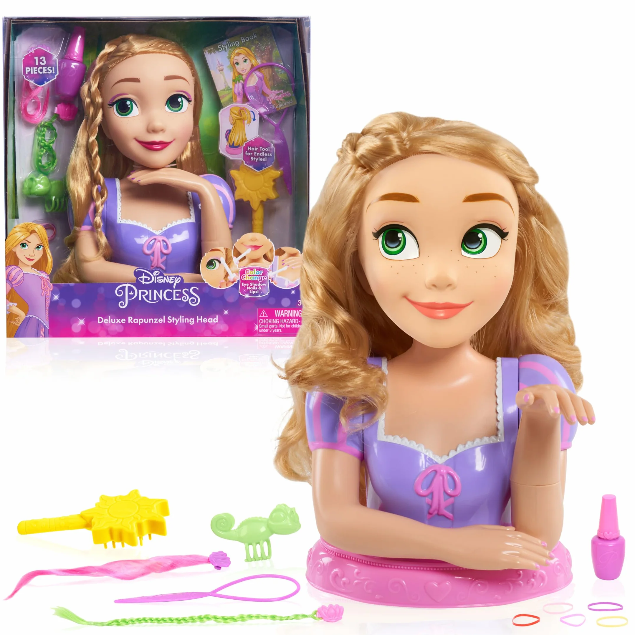 Just Play Tête à coiffer de Luxe Rapunzel, 13 Accessoires