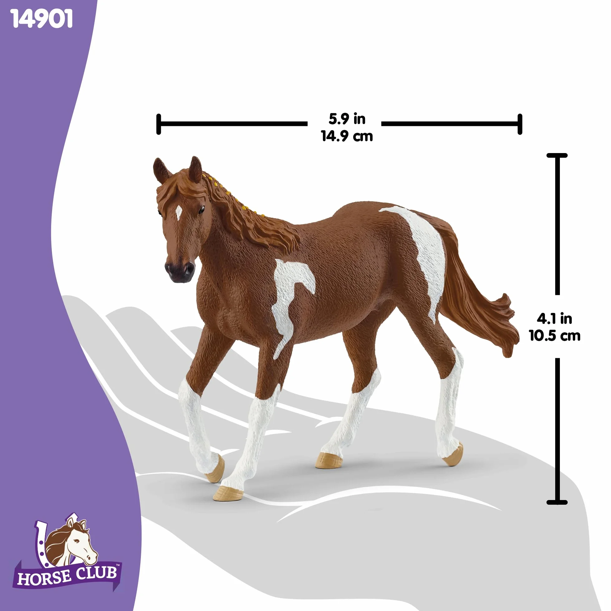 Schleich Horse Club Figurine Jument Paint Horse 14901 Jouet Chevaux 5 Ans 4 x 15 x 11 cm