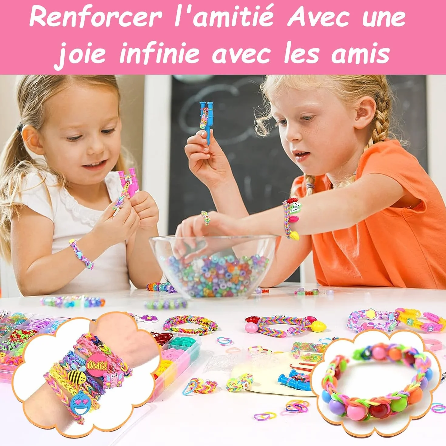 EITEYI 8000+ Elastique Bracelet Kit Enfant Loom Bands Bricolage Fille