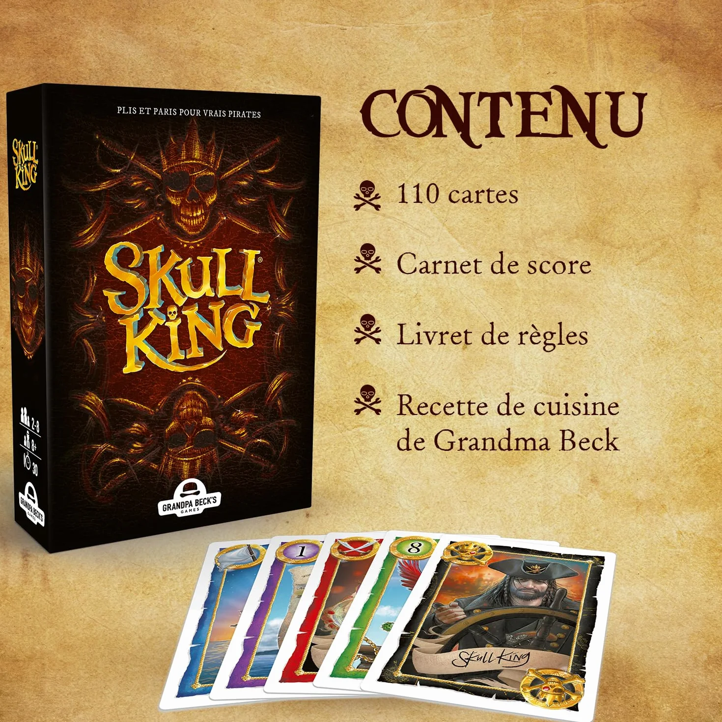Skull King Jeu De Cartes pour Vrais Pirates 2 à 8 Joueurs Version Française