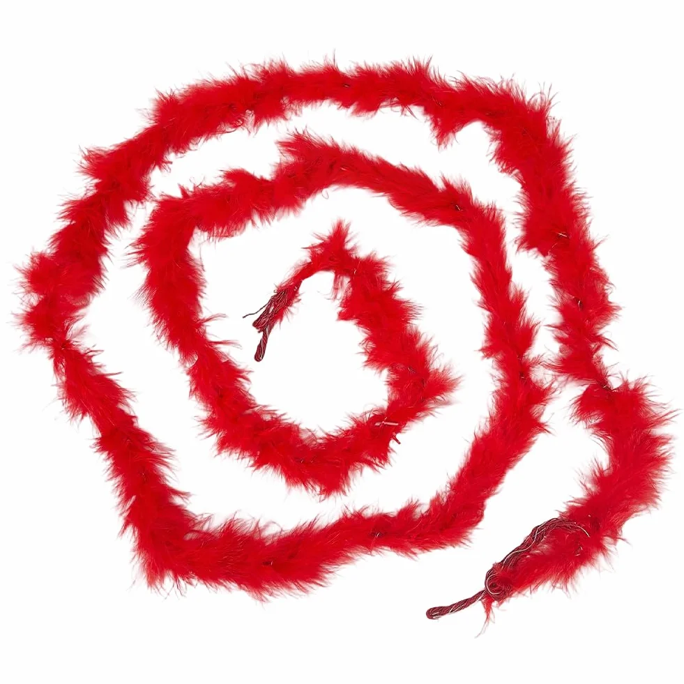 GORGECRAFT Boas en Plumes Rouges 1.8 m x 45mm Épais Franges Déguisements Halloween Carnaval Danse Mariage