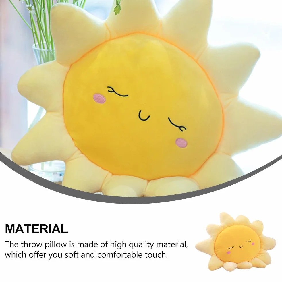 Oreiller Peluche Soleil Créatif 40x40x10cm Coussin Doux Enfants Décoration Chambre