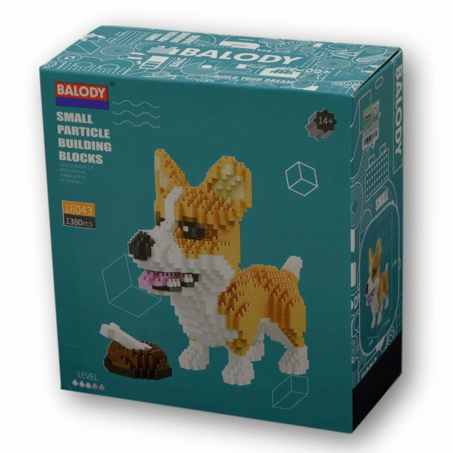 Kit de Construction en Mini-Blocs Chien Corgi Gallois Pembroke Figurine Animal Assembler Activité Créative