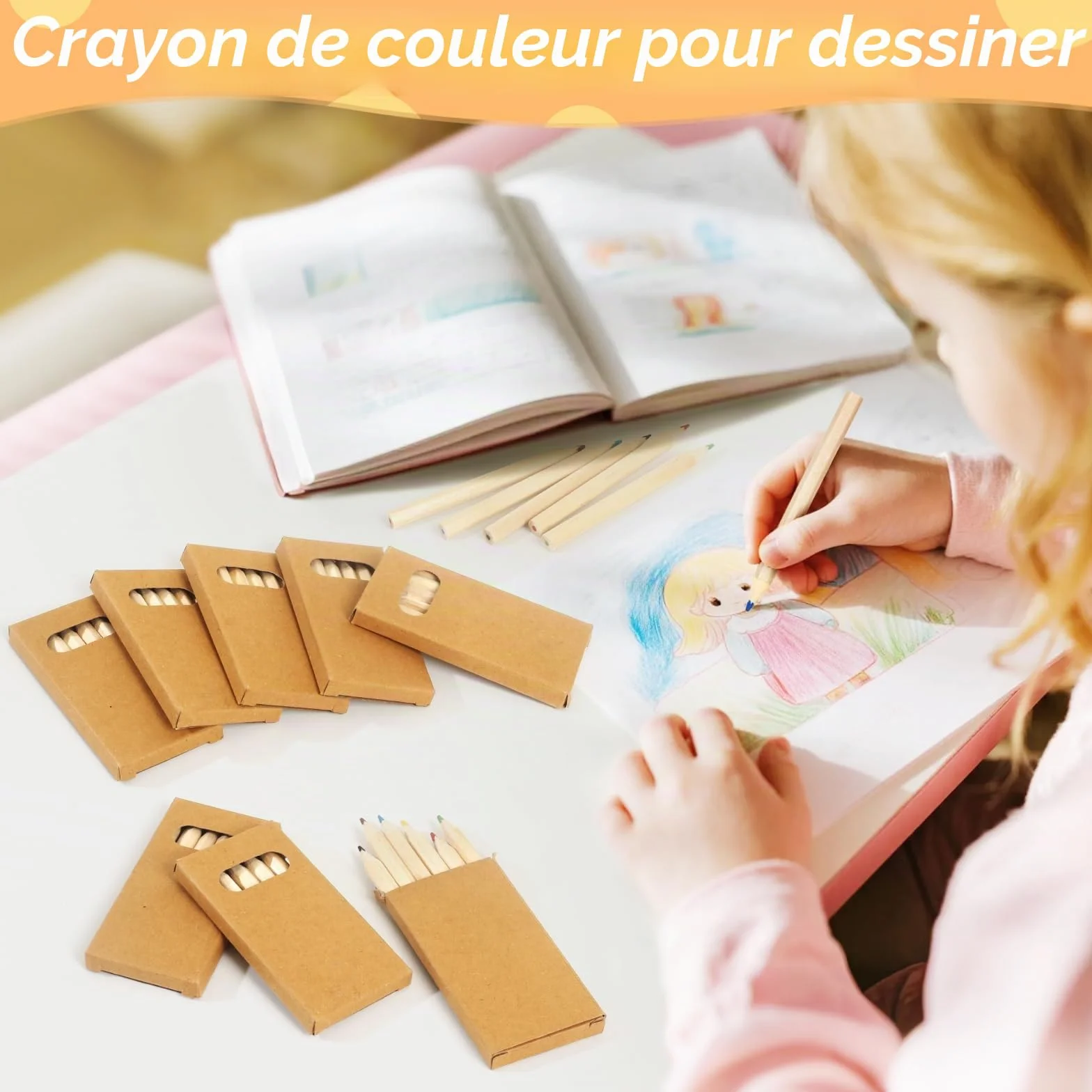 Gudotra 30 Boîtes Mini Crayons de Couleur 6 Couleurs 180 Crayons en Bois Cadeau Anniversaire Enfant