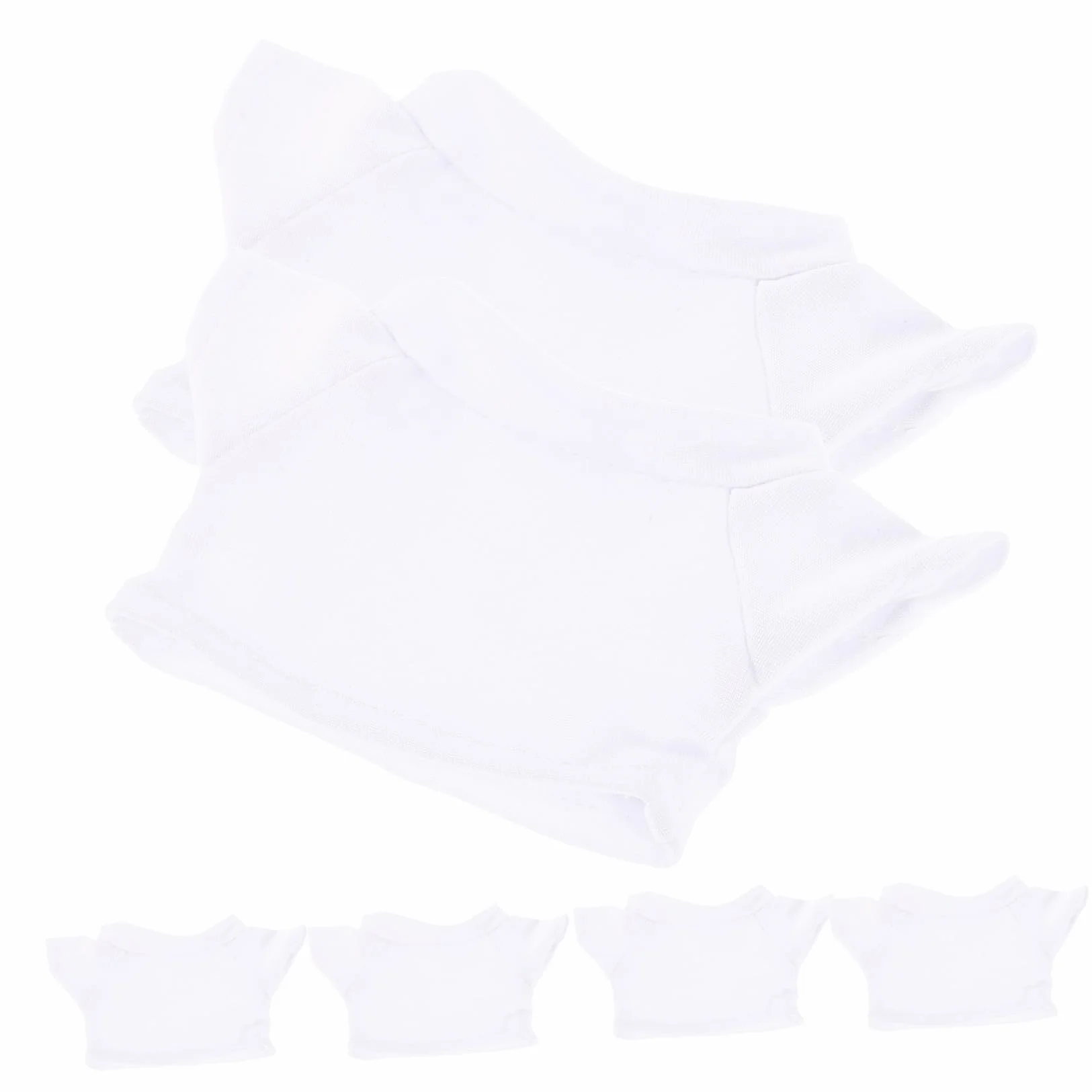 POPETPOP 6 Pièces T-Shirt Ours pour Poupée en Coton Blanc Réutilisable Tenue des Couleurs