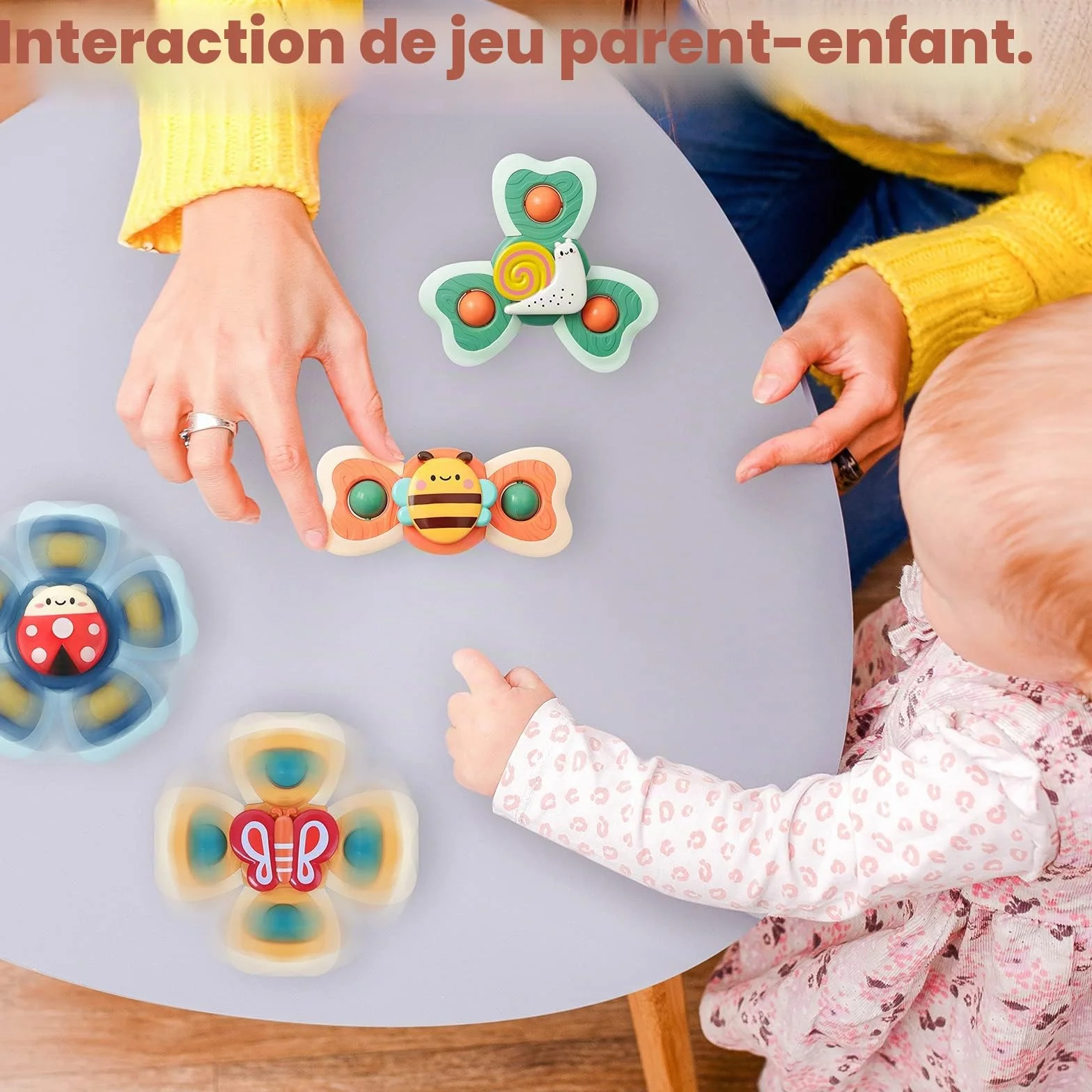 Vanmor Jouets à Ventouse pour Bébé 4 Pièces Sensoriels Cadeau 1-3 Ans