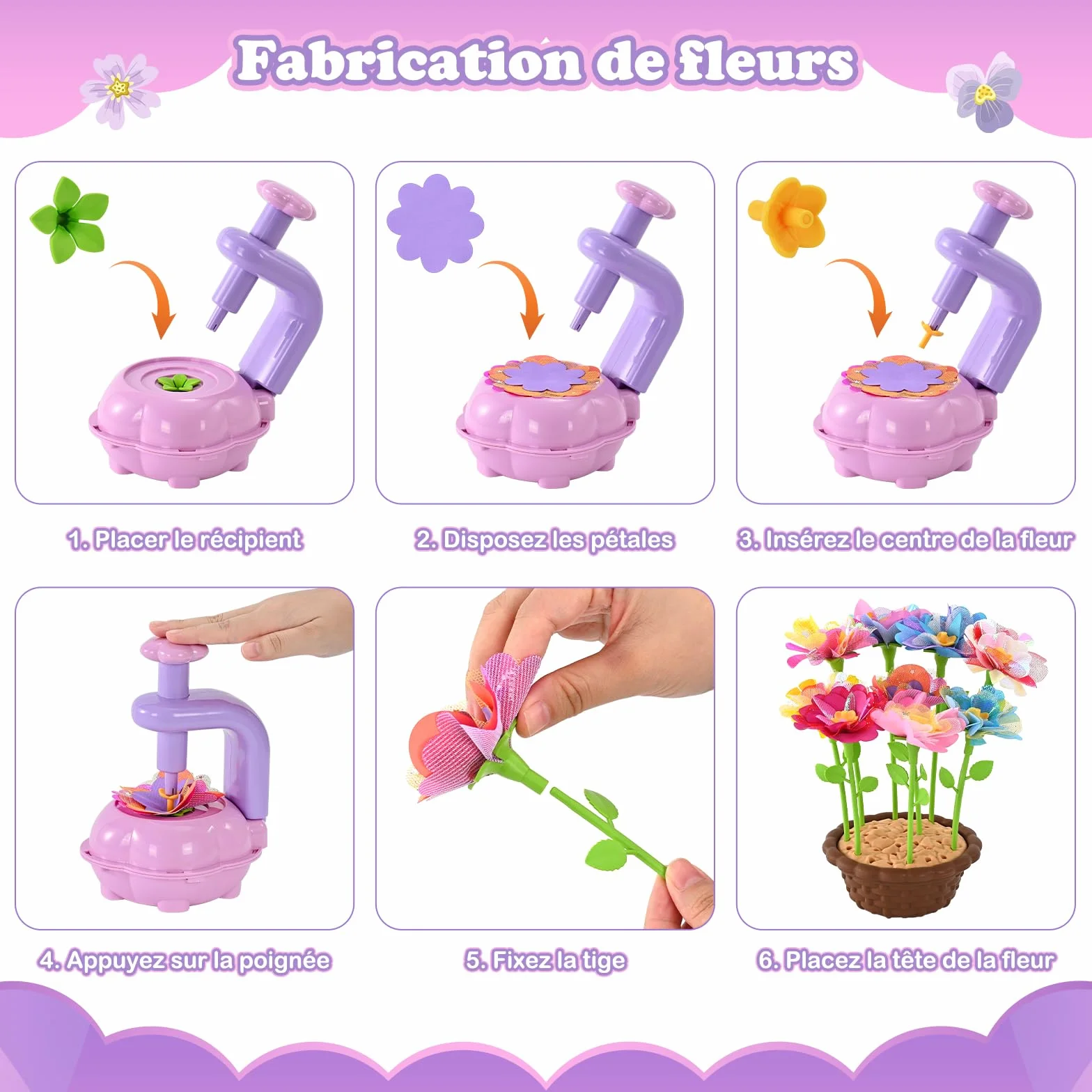 BlueSwan Activité Manuelle Enfant Cadeau Fille 4-12 Ans Fleur Jeux Exterieur Bricolage Anti Stress Jouet Fille