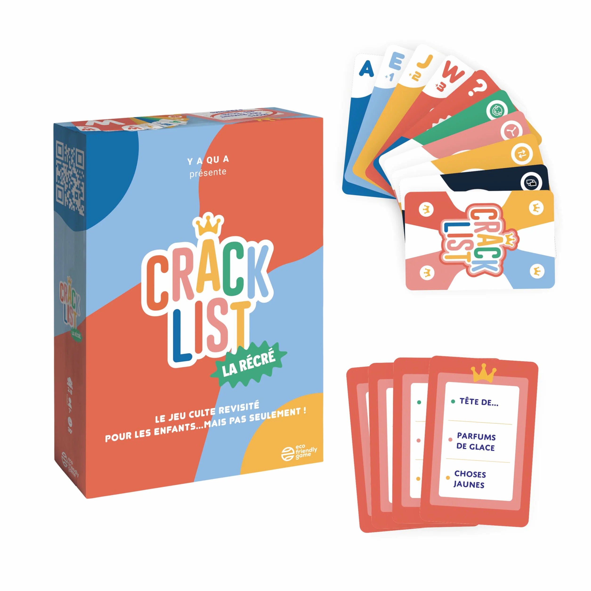 CRACK LIST La Récré Jeu de Cartes Éducatif et Amusant Version Petit Bac - 2 à 8 Joueurs - 7 Ans+