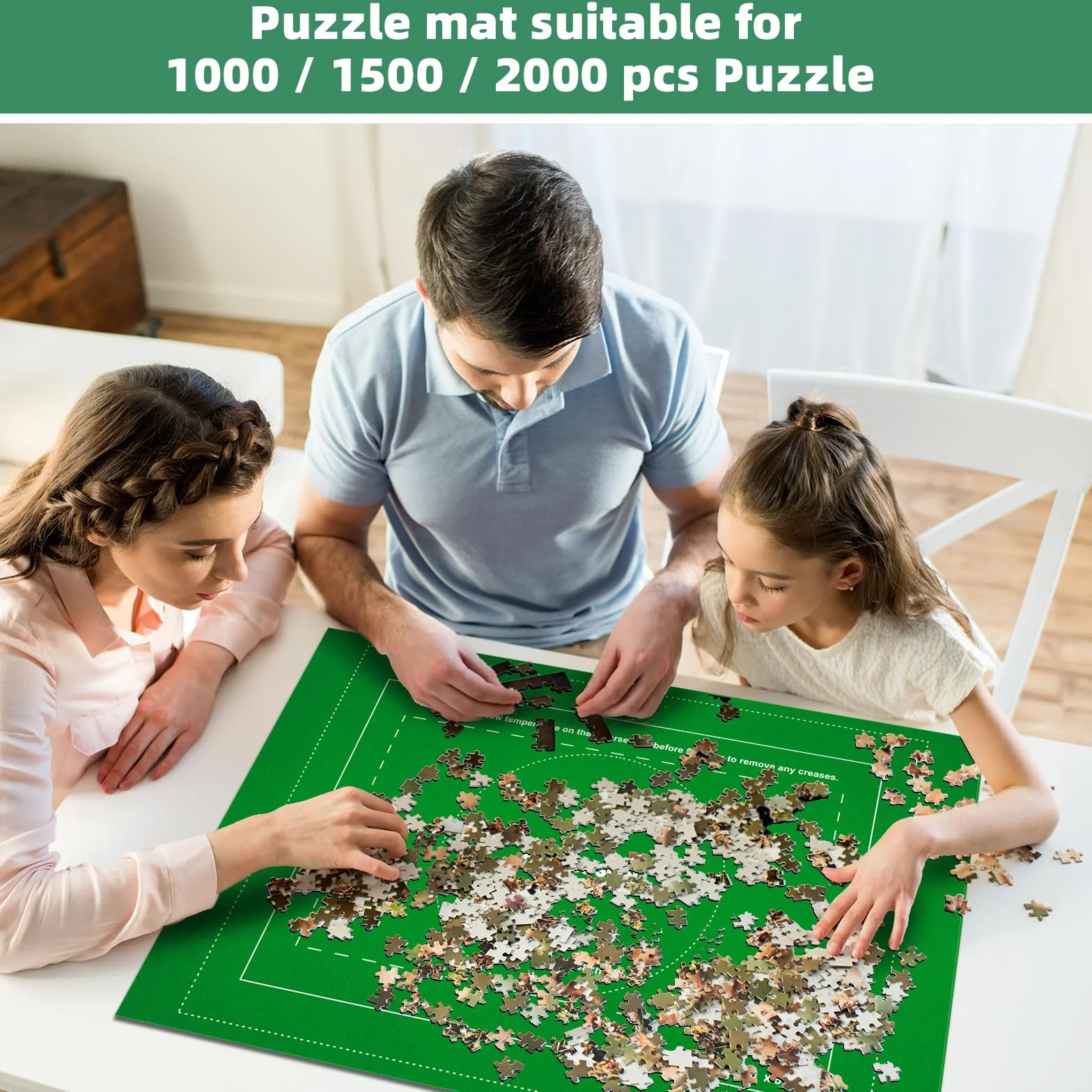 MOZOOSON Tapis Puzzle Portable Rouleau Feutre 2000 pièces avec 6 Trieur