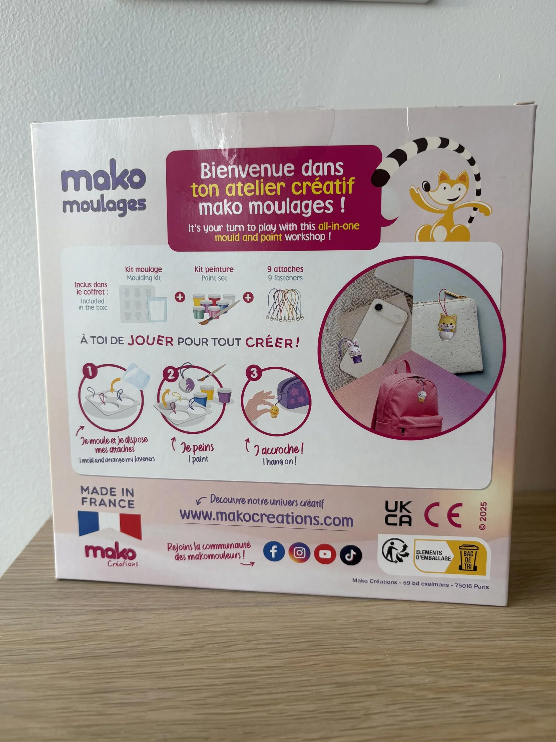 Mako Moulages Kit Créatif DIY Complet Moule 9 Figurines Animaux Kawaii Plâtre Porte-Clés Bijoux Sac Fabriqué France