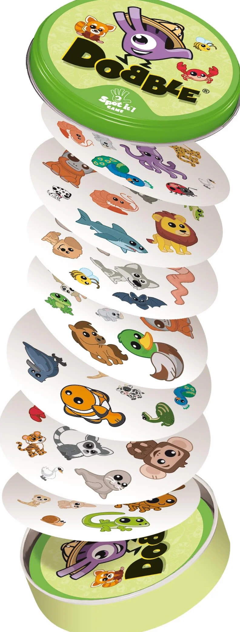Asmodee Dobble Animaux - Jeu de Cartes pour Enfants dès 4 Ans - Jeu de Rapidité - Boite Métal - 2 à 8 Joueurs - 15 Min