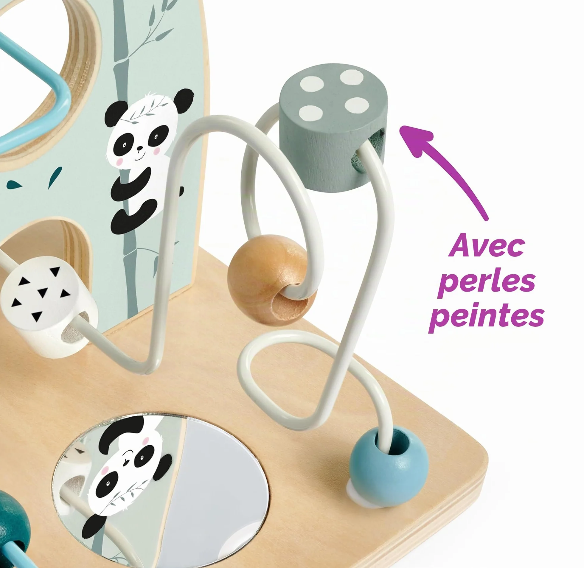 Eichhorn Panda Labyrinthe Perles Bois 2 Circuits Dès 12 Mois