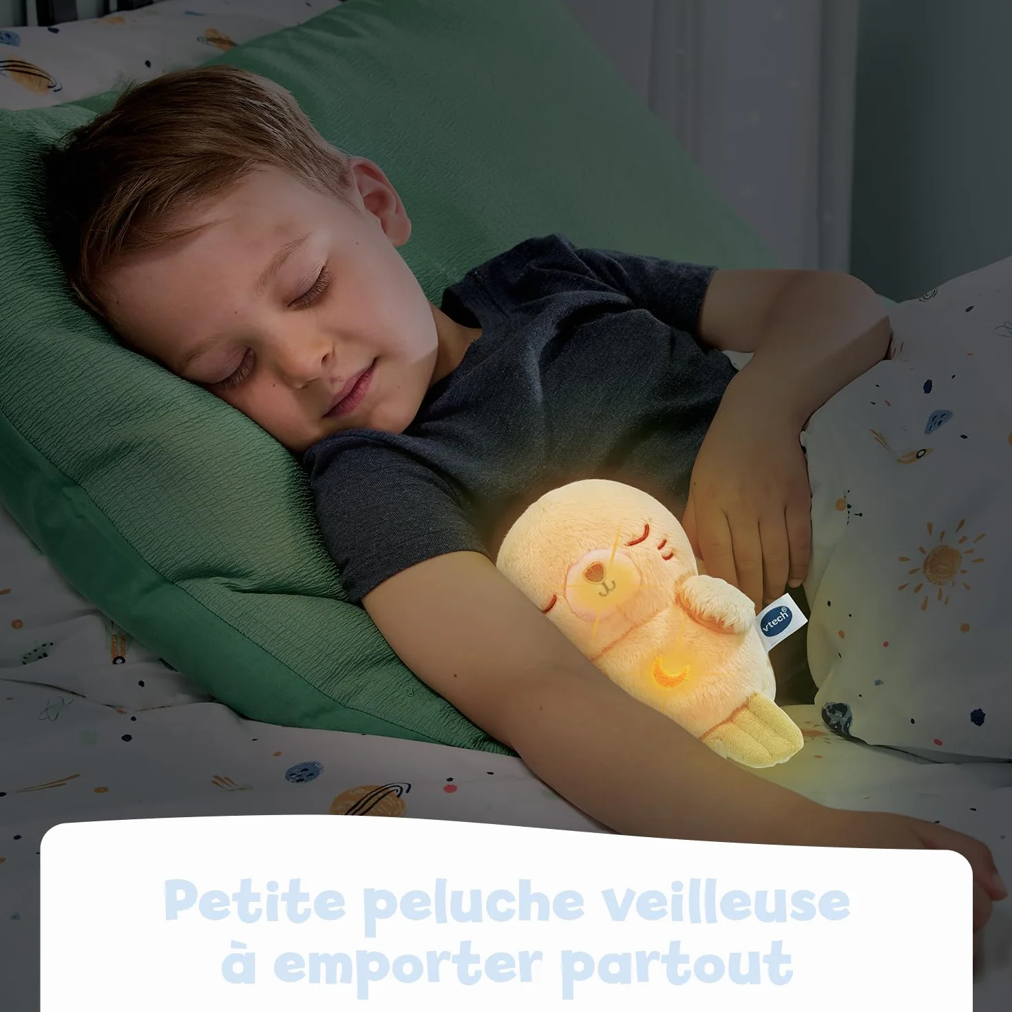 VTech LumiZen Beige Petite Peluche Phoque Doudou Veilleuse Musicale Bébé Nomade Enfant Lumineuse Cadeau Naissance