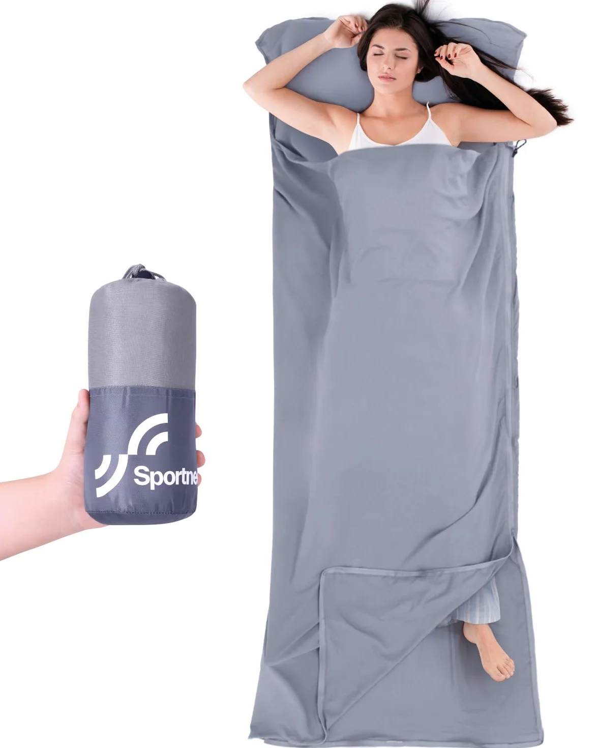 Sportneer sac de couchage 2 en 1 refuge et sac de voyage 450 g