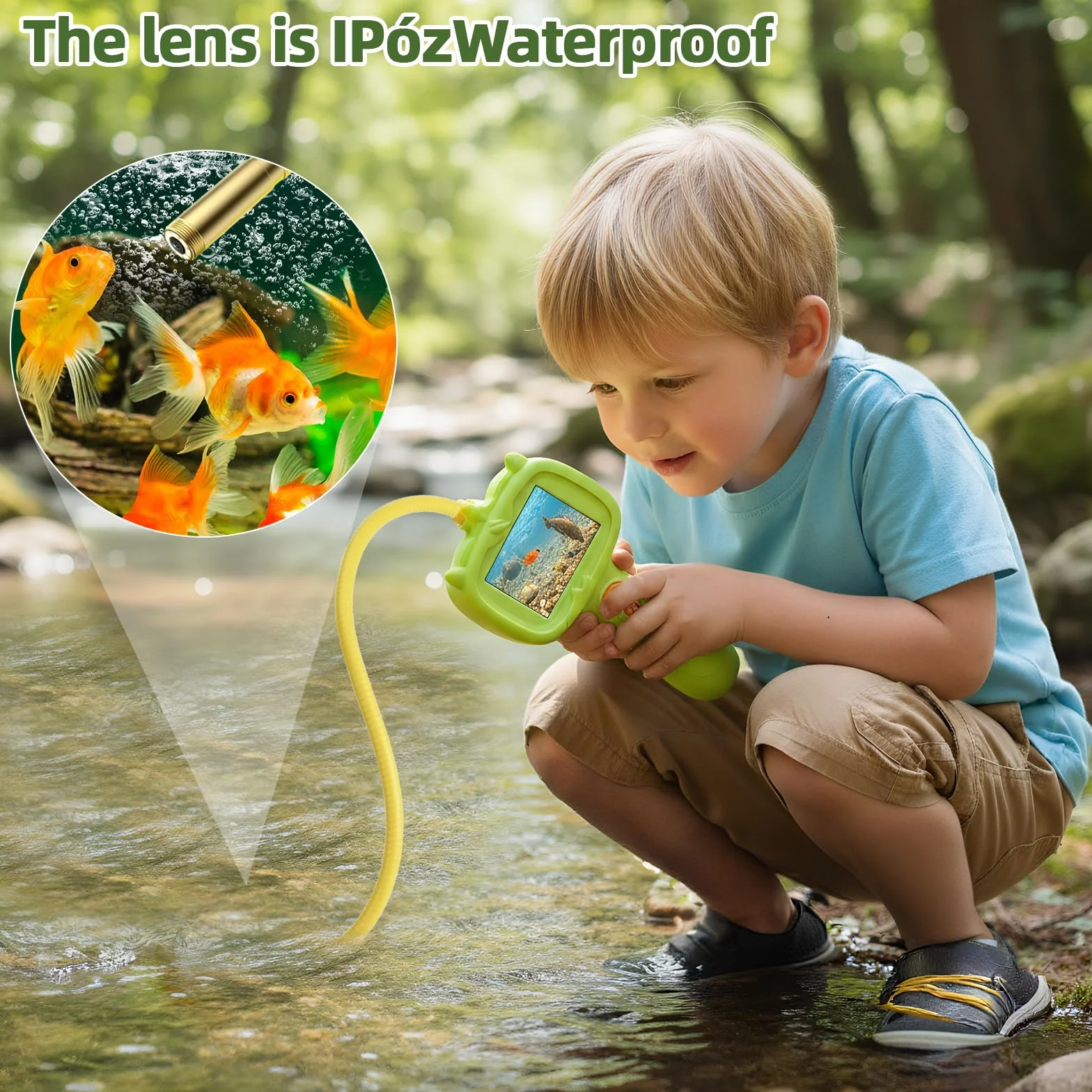 Sprifityy Endoscope pour Enfants, caméra endoscopique étanche avec lumière, Jouet STEM extérieur