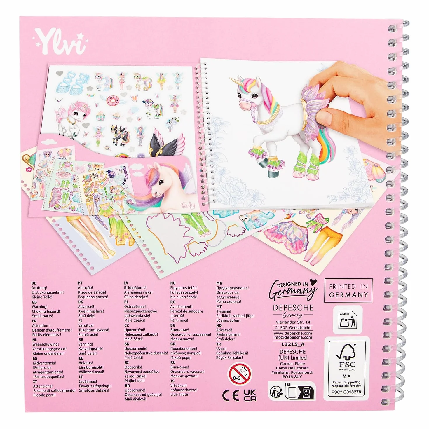 Depesche Ylvi Dress Me Up - Livre d'autocollants Licornes, 24 Pages, 11 Feuilles