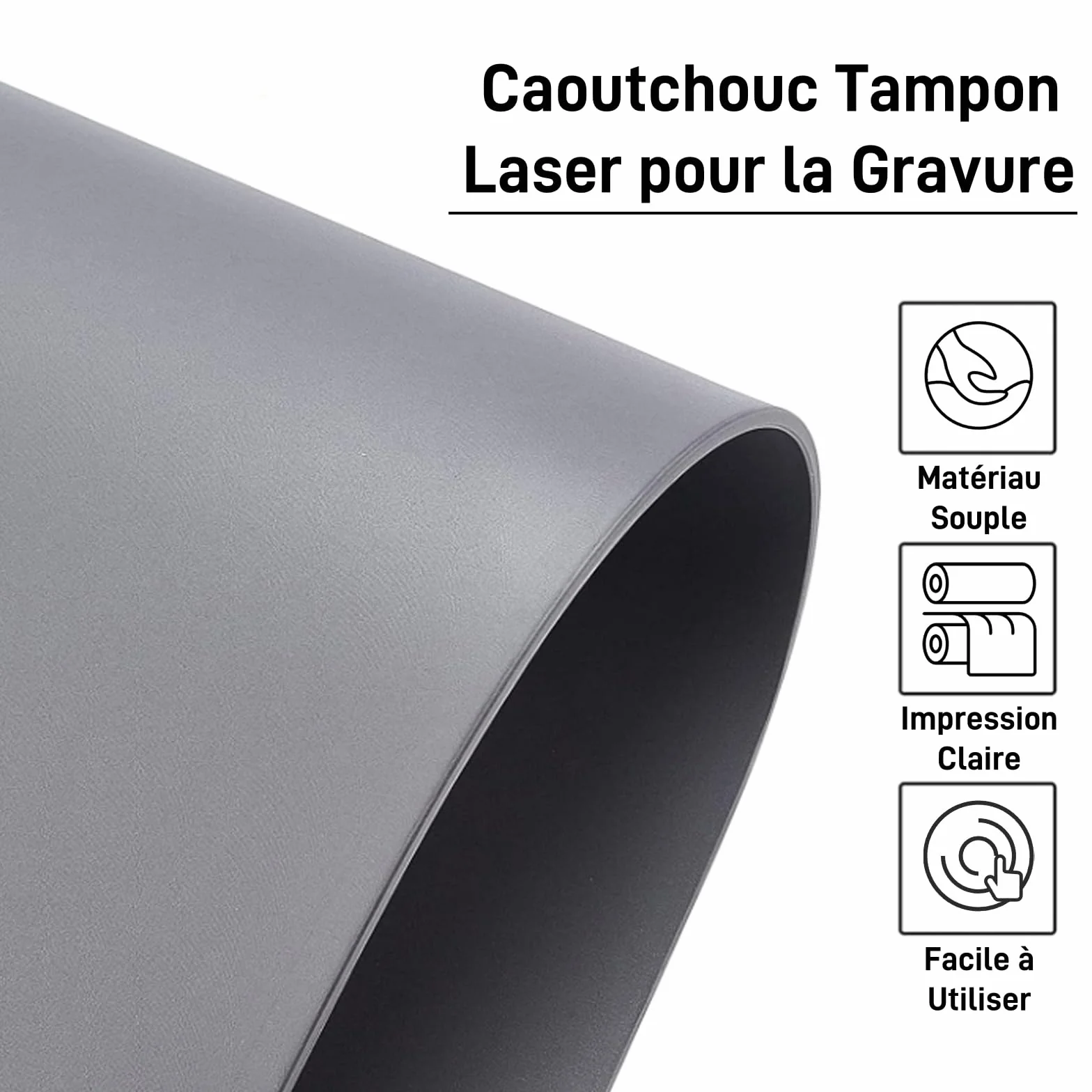 Caoutchouc Tampon Laser A4 2,3mm d'Épaisseur pour Gravure Personnalisée