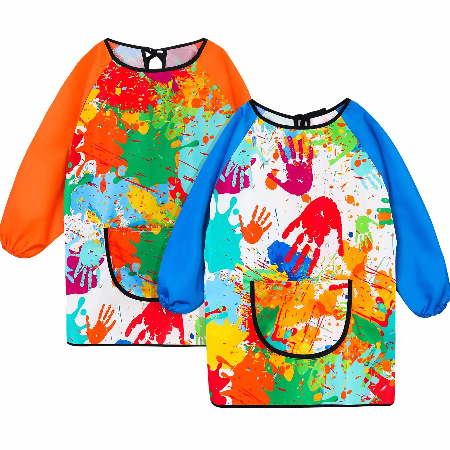 Tablier Peinture Enfant Imperméable Blouse 7-12 ans avec Poche Réutilisable