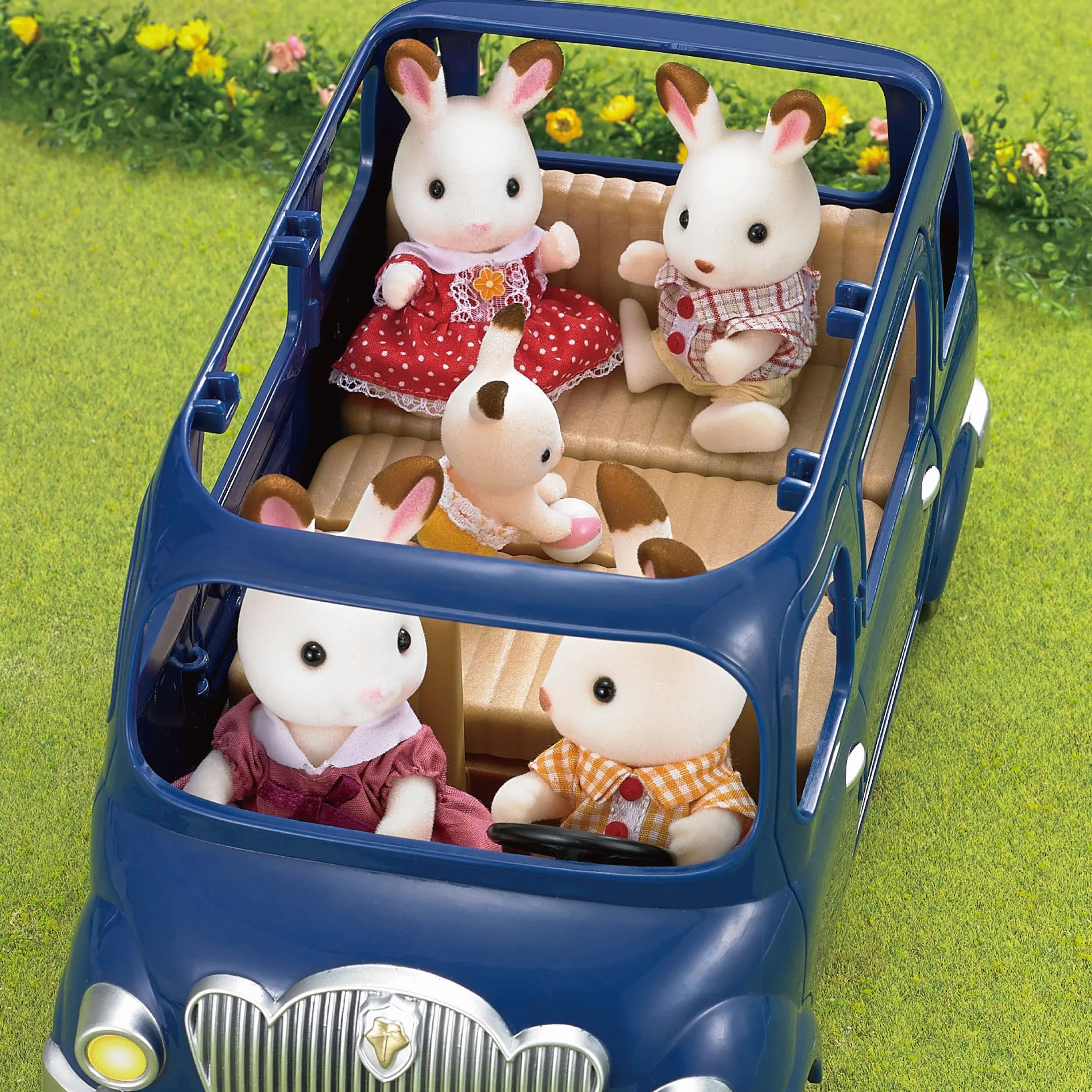 Sylvanian Families Le monospace 7 places Set + de 10 accessoires Véhicule jouet enfant 3 ans et +