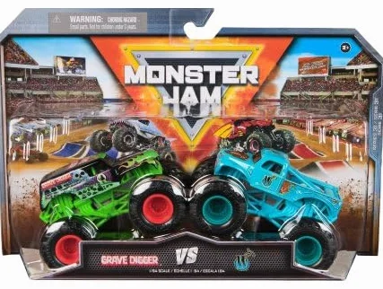 Monster Jam Grave Digger vs Whiplash 1:64 Camions Metal Set 31 - Vehicule Jouet
