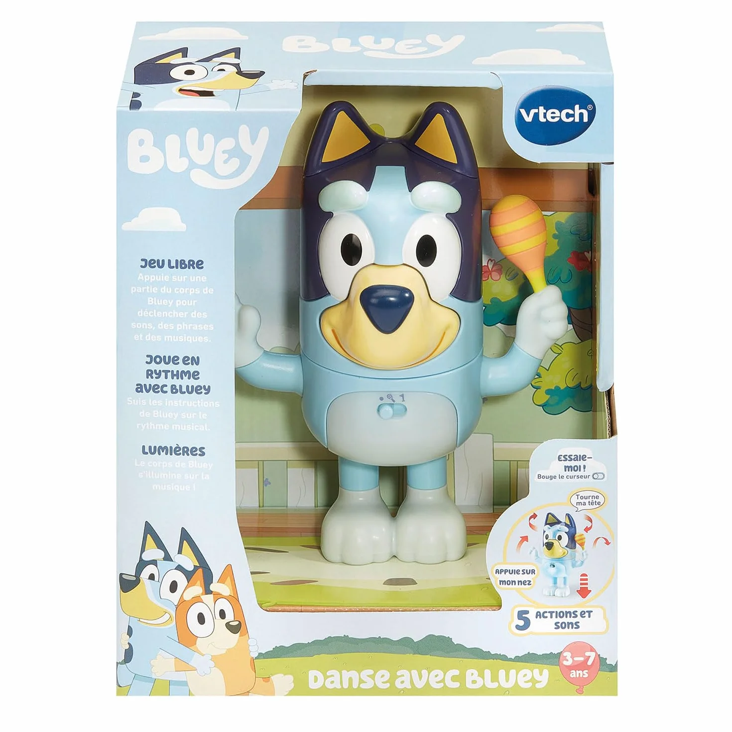 VTech Danse avec Bluey Figurine Parlante 17 cm Jouet Interactif Bluey Qui Danse Jeu Musical Cadeau Enfant 3-7 Ans Français