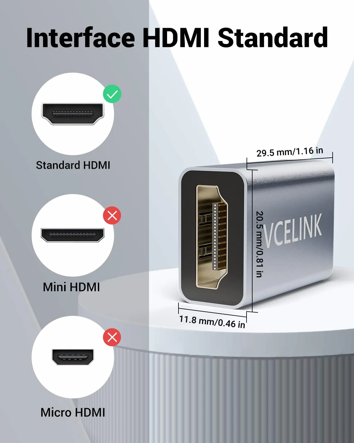 VCELINK Adaptateur HDMI 8K 2.1 Coupleur Rallonge Femelle Femelle Plaqué Or 8K @60Hz 4K HDR Lot de 2