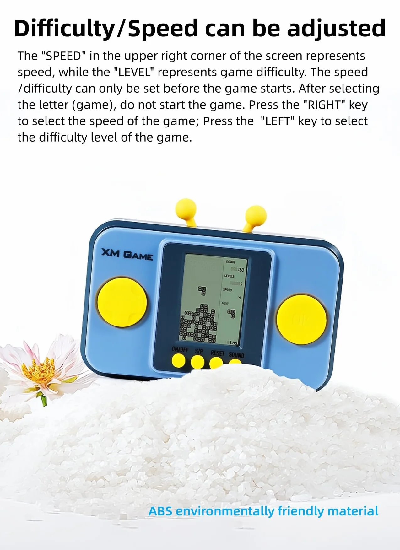 Console de Jeu de Briques Portable Rétro 26 Jeux Niveau/Vitesse Réglable Boutons Silicone Bataille de Chars Jouets électroniques Enfants Violet