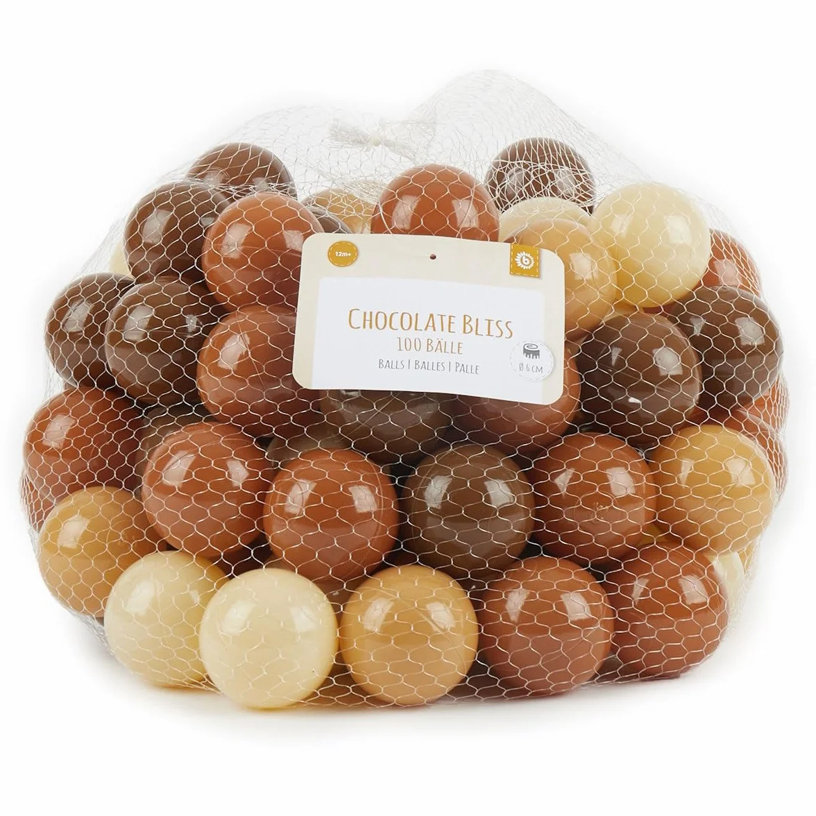 BIECO Balle pour Piscine à Balle Chocolat 100 Pièces 6 cm