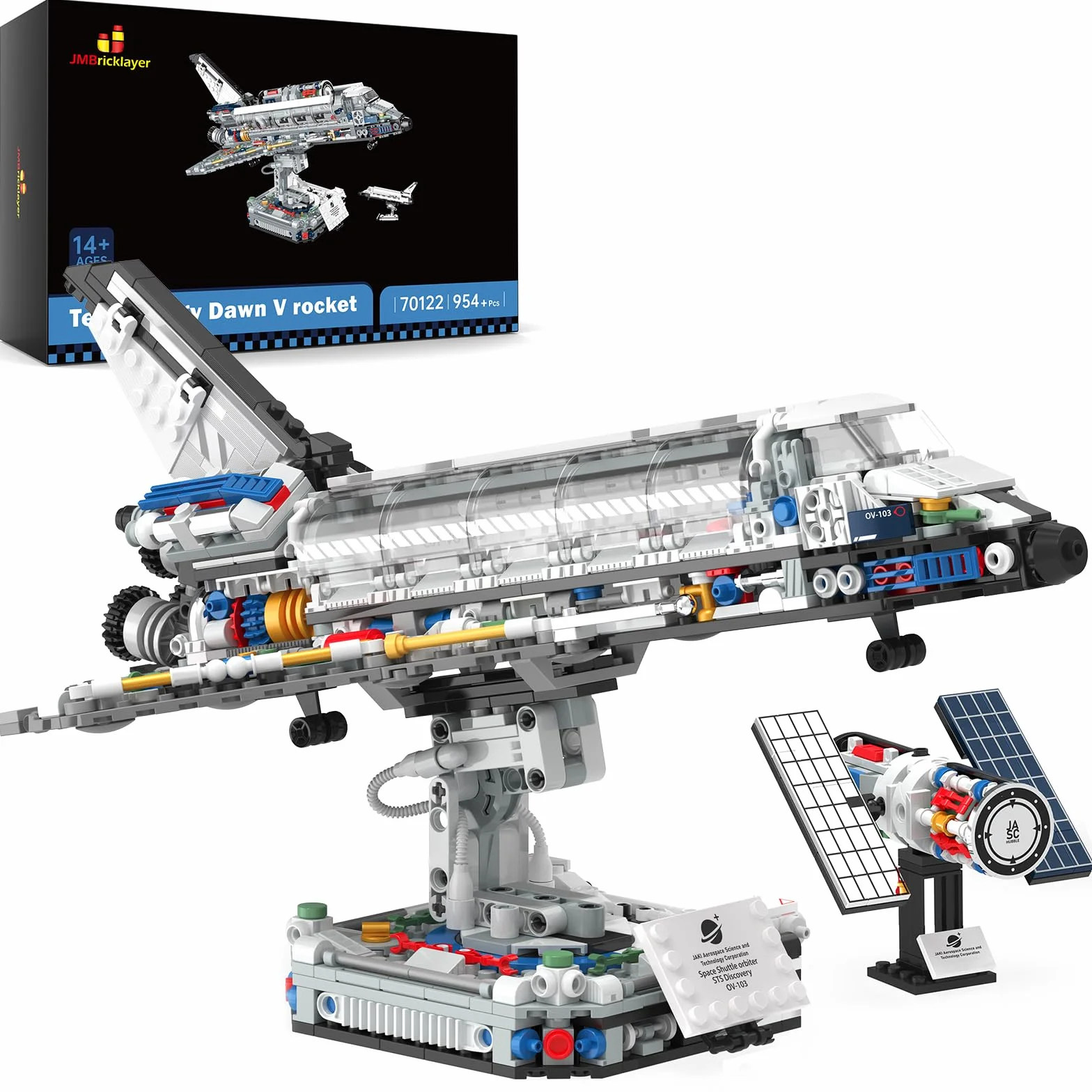 JMBricklayer Jeu de construction de navette spatiale pour adultes modèle avec support réglable 70122