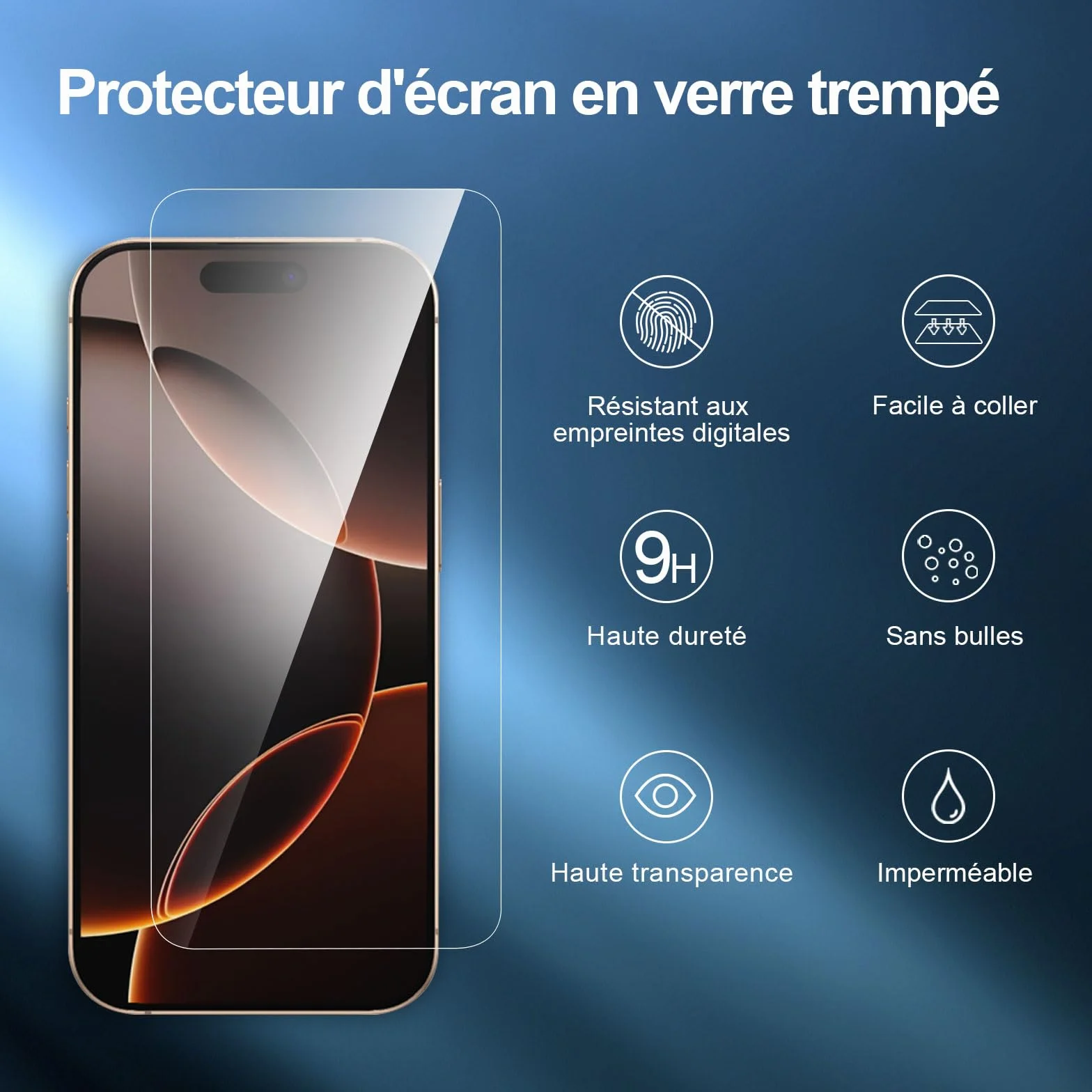 NEW'C Verre Trempé pour iPhone 17 Pro 16 Pro (6,3") Film Protection écran HD Transparent