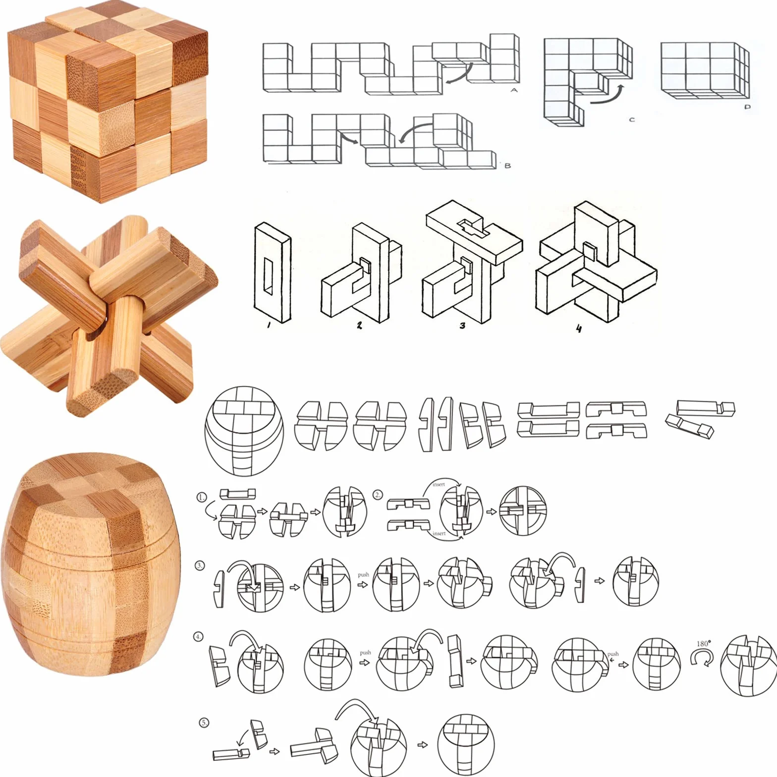 Jeux Casse Tête Bois 3D IQ Puzzle Mini Casse-tête en Bois 4.5cm Cadeau pour Adulte et Enfant
