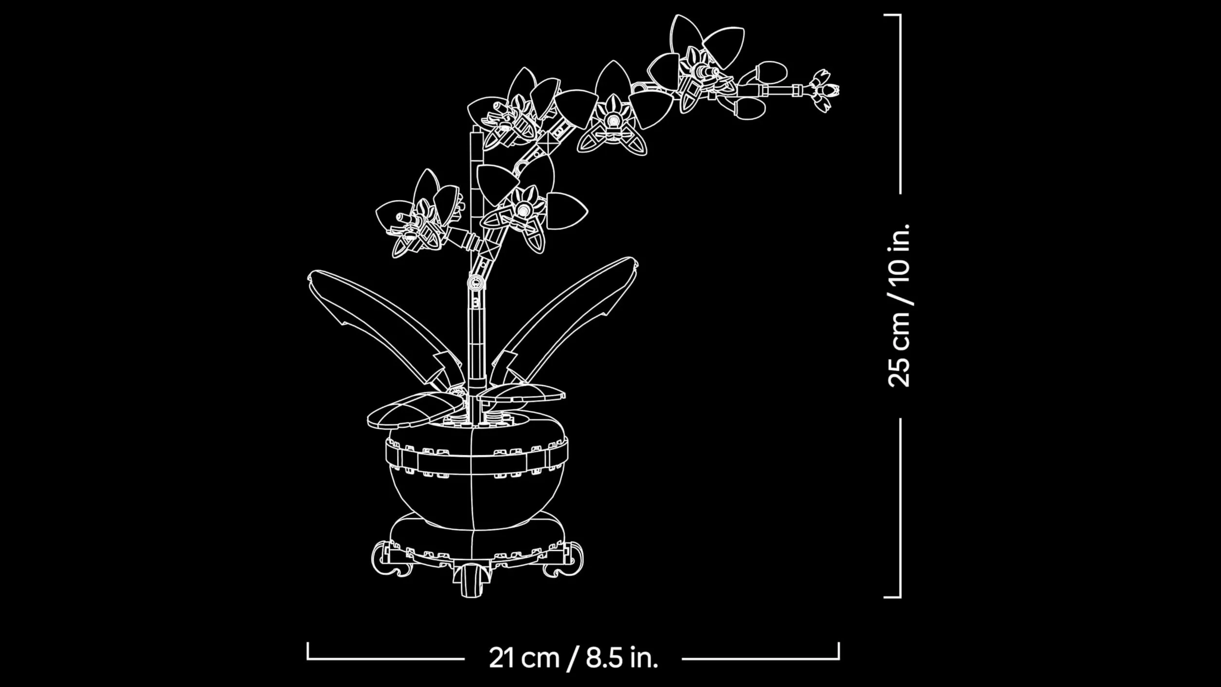 LEGO Botanicals L’Orchidée Miniature 10343 Fleurs Artificielles pour Adulte Plante avec Pot Style Terracotta Décoration Intérieure