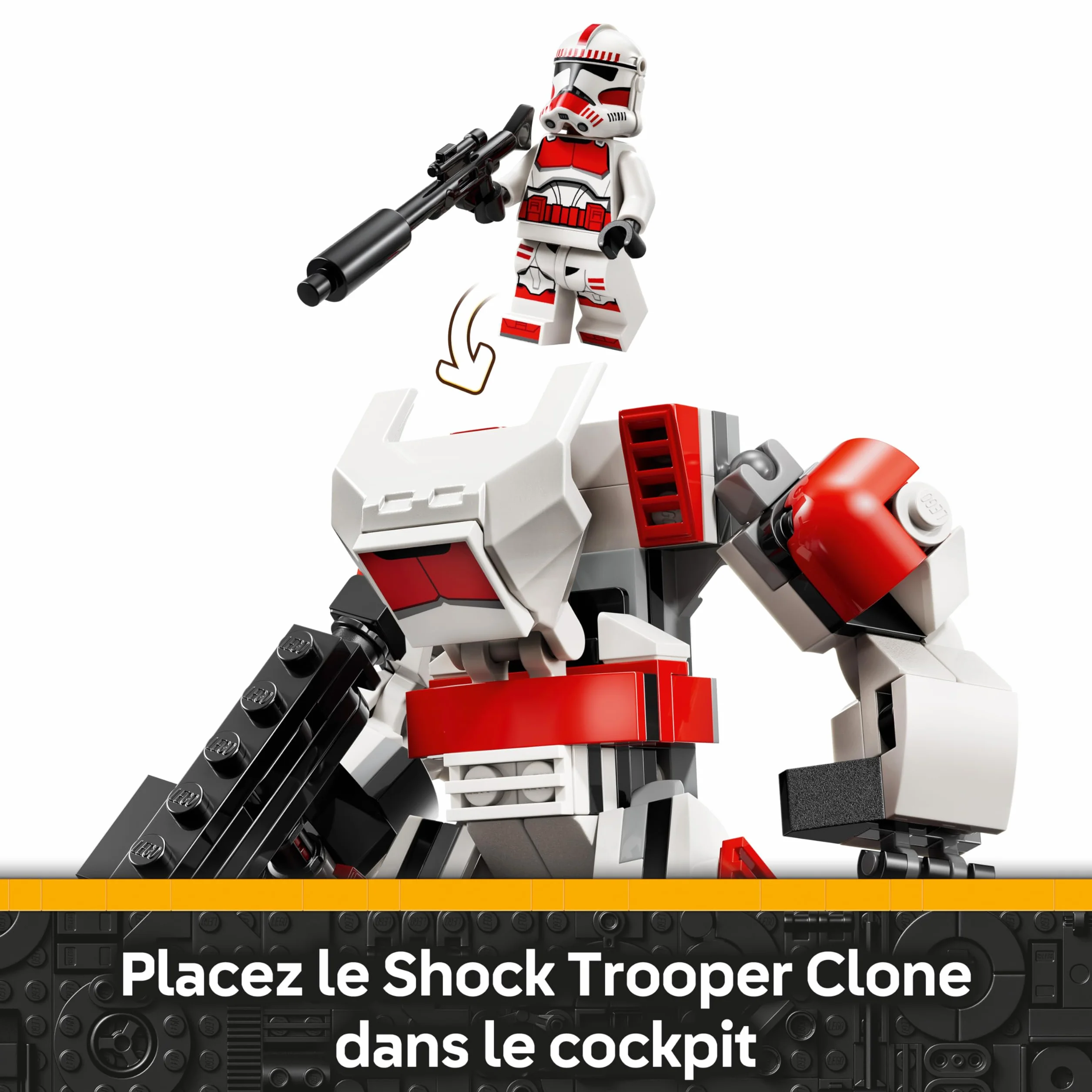 LEGO Star Wars 75448 Robot du Shock Trooper Clone - Jouet Robot Figurine Articulée avec Fusil Blaster & Minifigurine