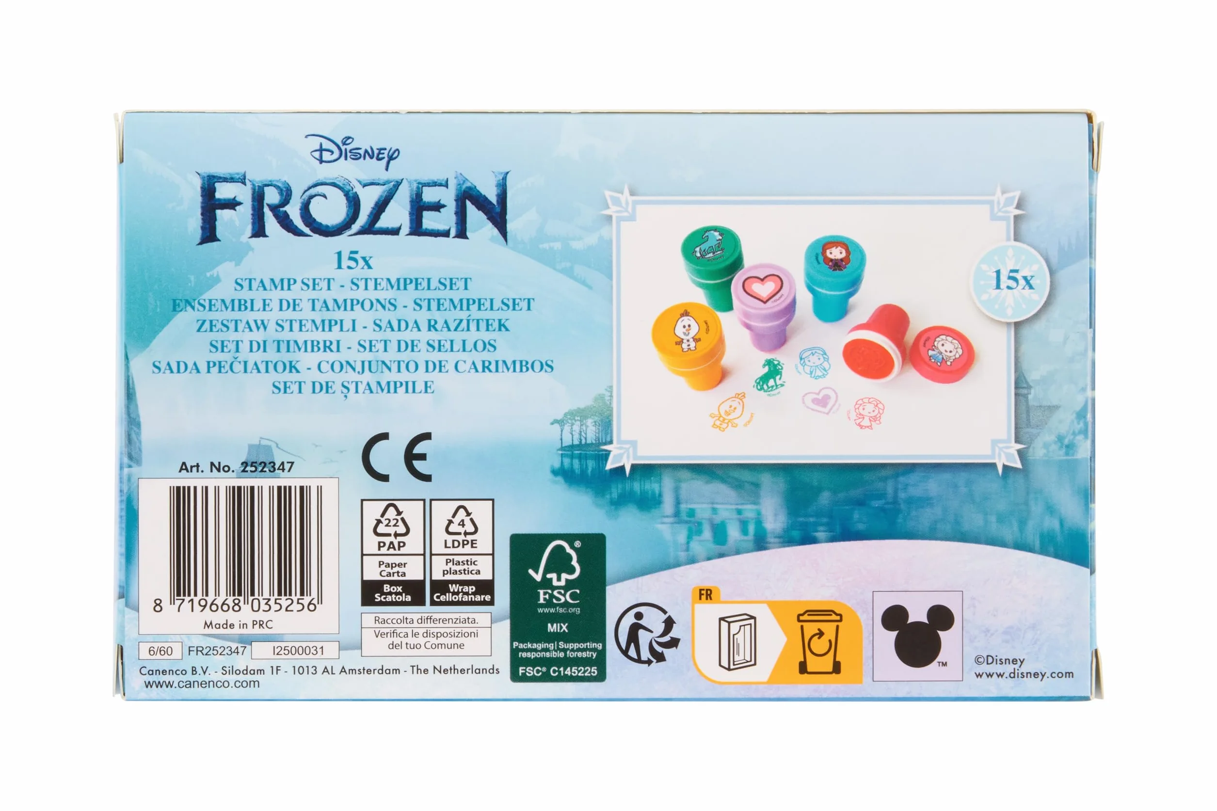 Disney Lot de 15 tampons La Reine des Neiges - Jouets Elsa et Anna pour enfants à partir de 3 ans - Kit créatif