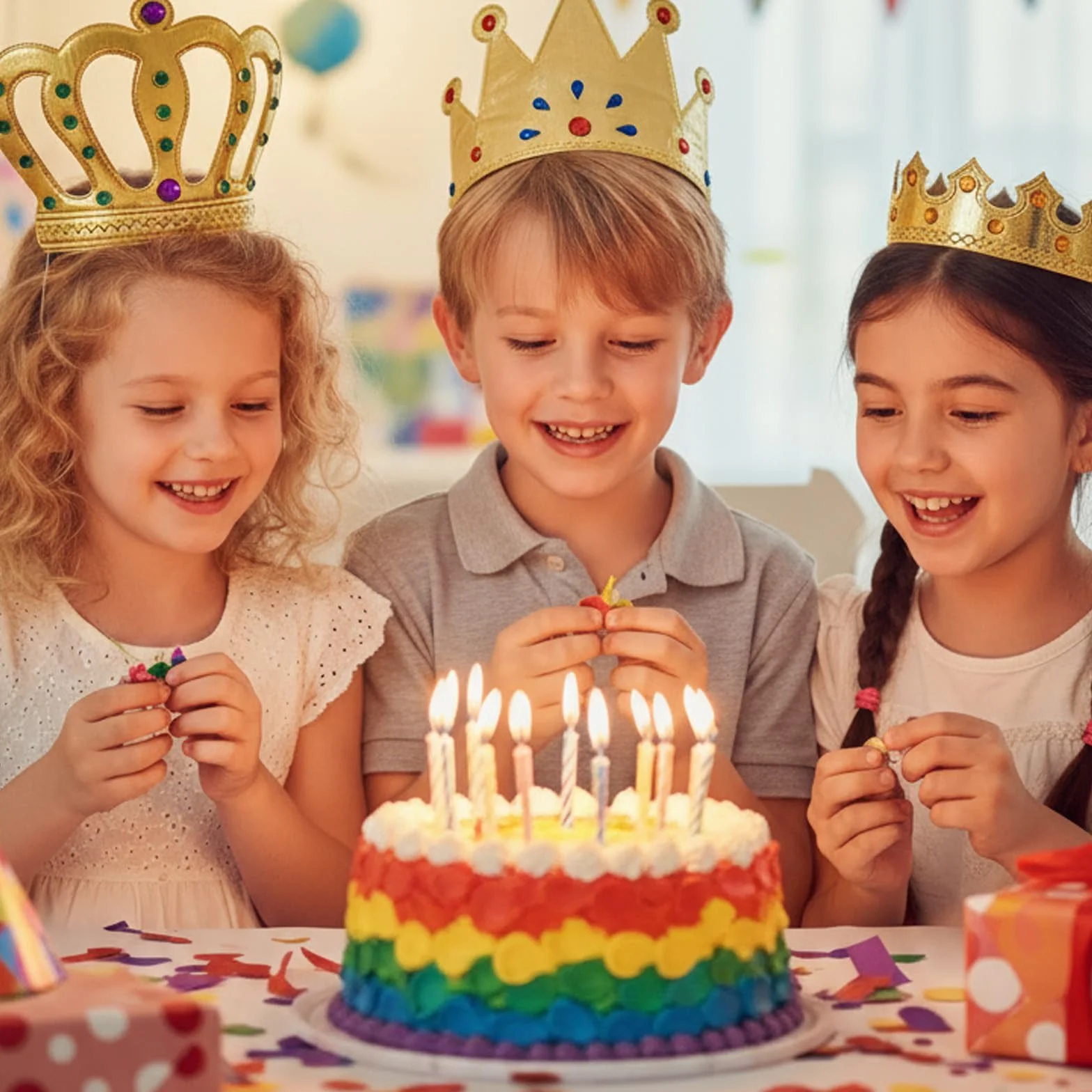 Couronnes Dorées Galette des Rois 6 Pièces, Couronne Roi et Reine Réutilisable Enfants Adultes